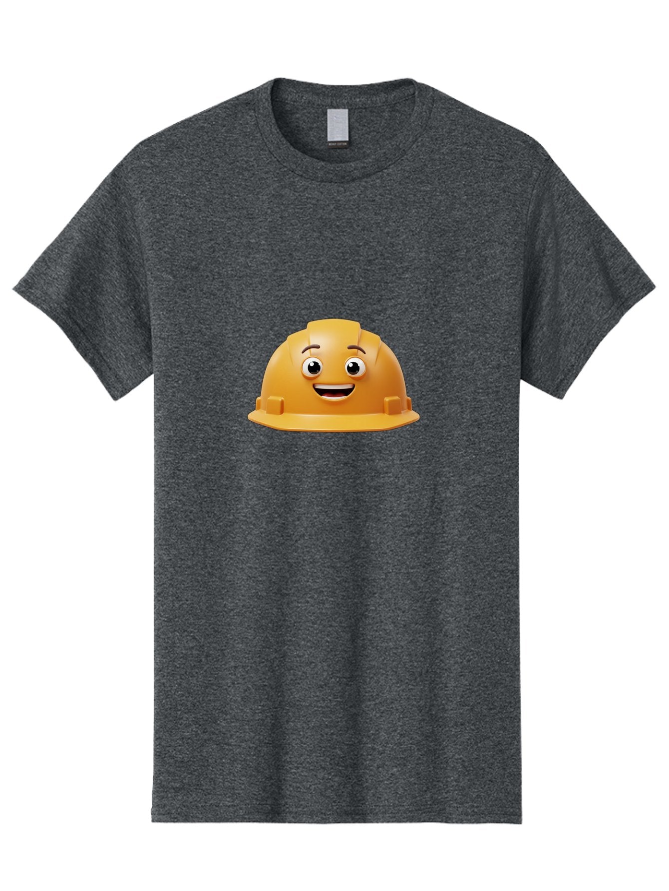 Smiling-Hard-Hat Men'S Graphic Tee, 100% Cotton, Comfortable Casual Summer Wear, Machine Washable, Safety Helmet, Hard Hat, Cartoon Character, Smiling Face, Construction Worker, Occupational Safety, Protective Gear, 3D Illustration Bad644 8
