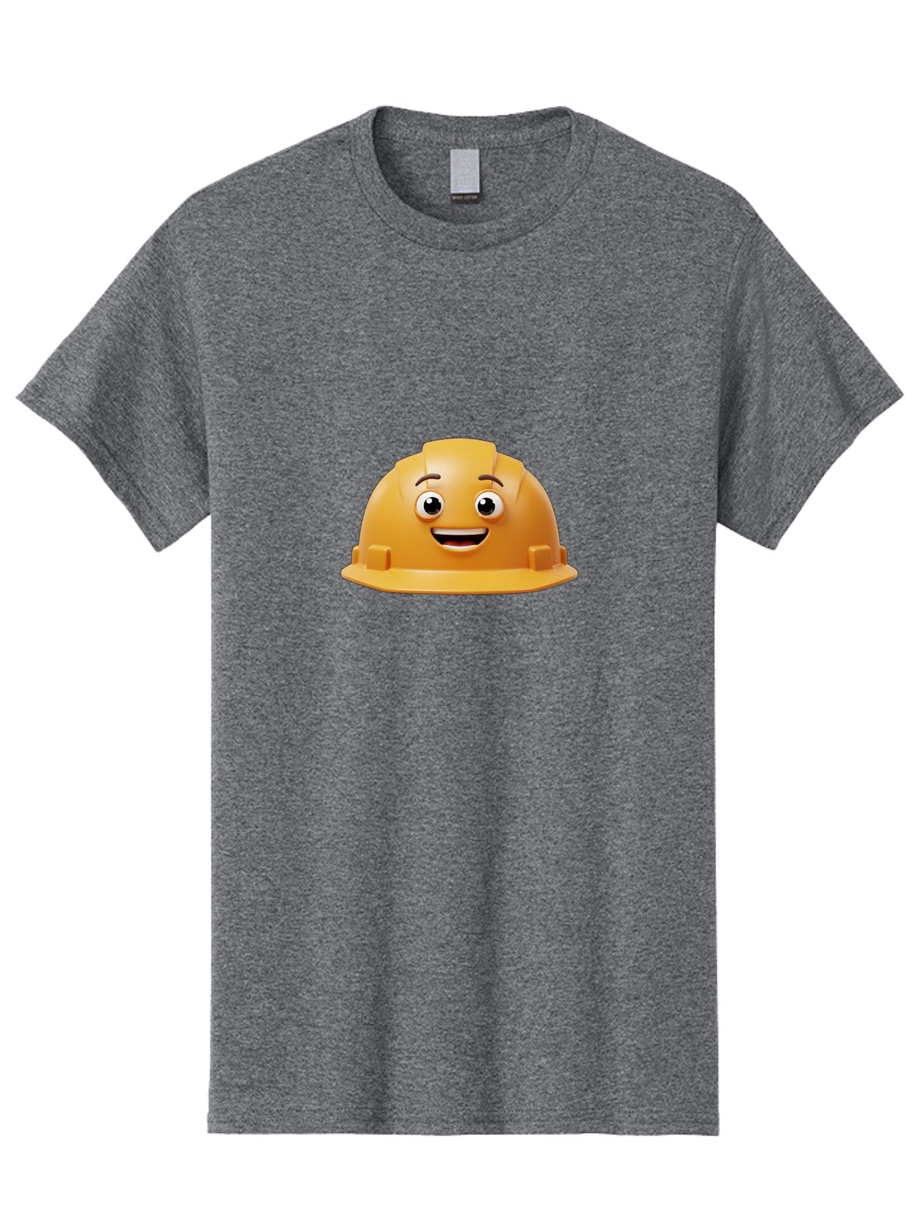 Smiling-Hard-Hat Men'S Graphic Tee, 100% Cotton, Comfortable Casual Summer Wear, Machine Washable, Safety Helmet, Hard Hat, Cartoon Character, Smiling Face, Construction Worker, Occupational Safety, Protective Gear, 3D Illustration Bad644 13