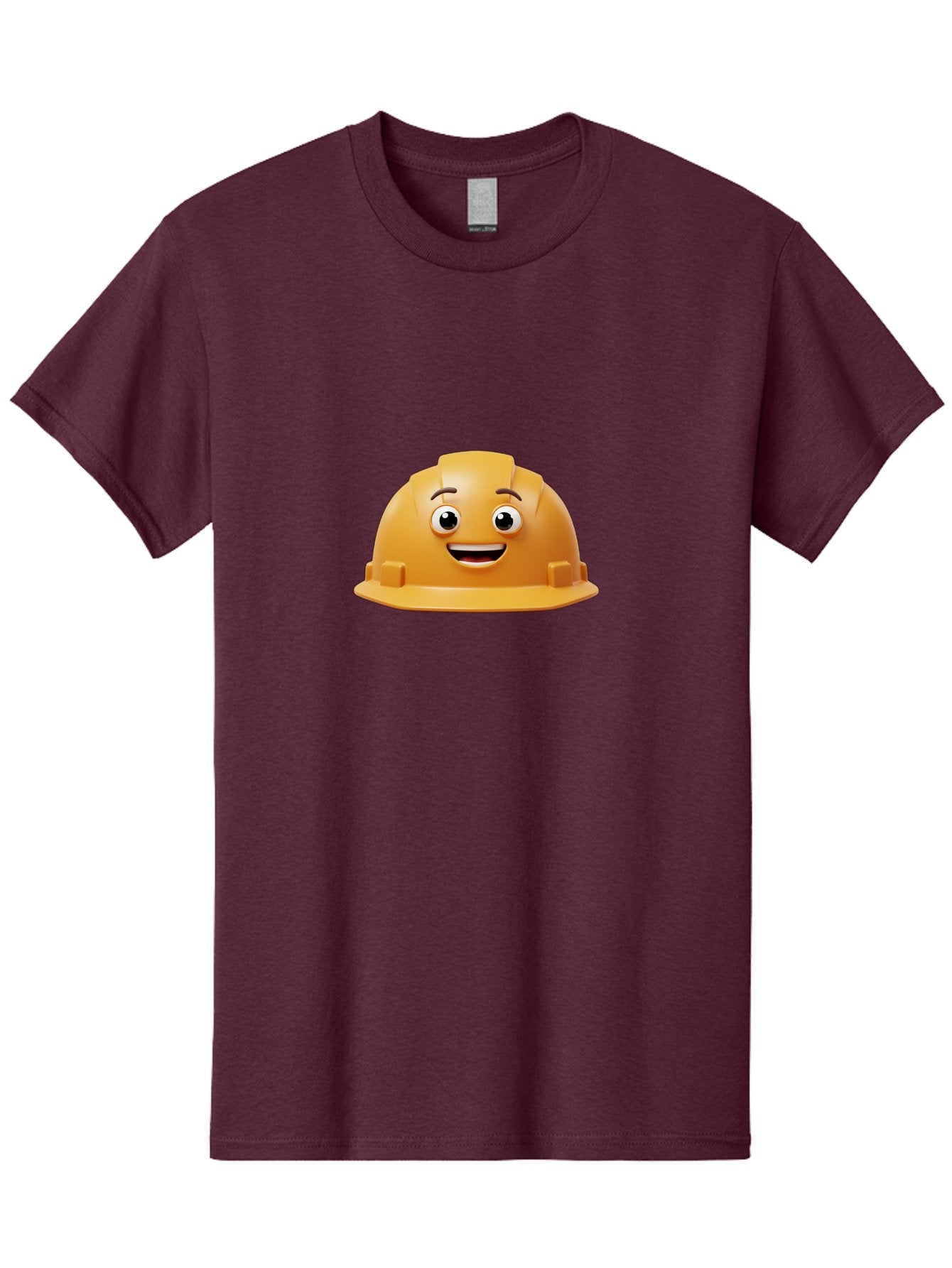 Smiling-Hard-Hat Men'S Graphic Tee, 100% Cotton, Comfortable Casual Summer Wear, Machine Washable, Safety Helmet, Hard Hat, Cartoon Character, Smiling Face, Construction Worker, Occupational Safety, Protective Gear, 3D Illustration Bad644 14