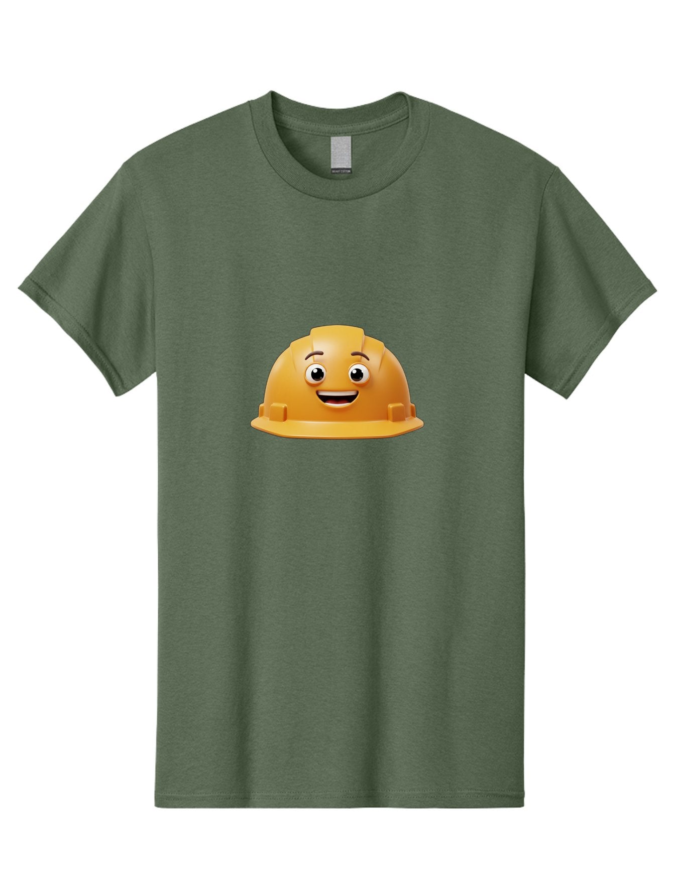 Smiling-Hard-Hat Men'S Graphic Tee, 100% Cotton, Comfortable Casual Summer Wear, Machine Washable, Safety Helmet, Hard Hat, Cartoon Character, Smiling Face, Construction Worker, Occupational Safety, Protective Gear, 3D Illustration Bad644 6