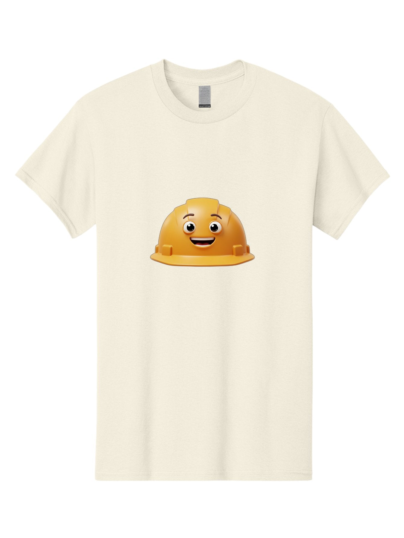 Smiling-Hard-Hat Men'S Graphic Tee, 100% Cotton, Comfortable Casual Summer Wear, Machine Washable, Safety Helmet, Hard Hat, Cartoon Character, Smiling Face, Construction Worker, Occupational Safety, Protective Gear, 3D Illustration Bad644 5