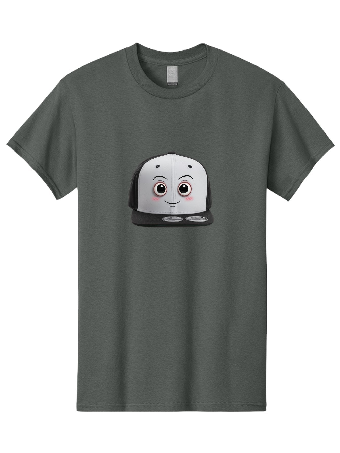 Smiling-Hat Men'S Graphic Tee, 100% Cotton, Comfortable Casual Summer Wear, Machine Washable, Thomas The Tank Engine Hat, Train-Themed Apparel, Black And White Baseball Cap, Cartoon Character Hat, Adorable Face, Eye-Catching Design, Bad645 10