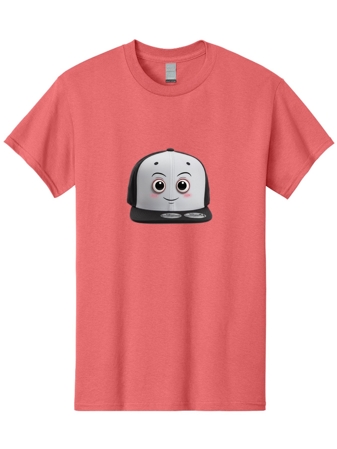 Smiling-Hat Men'S Graphic Tee, 100% Cotton, Comfortable Casual Summer Wear, Machine Washable, Thomas The Tank Engine Hat, Train-Themed Apparel, Black And White Baseball Cap, Cartoon Character Hat, Adorable Face, Eye-Catching Design, Bad645 6