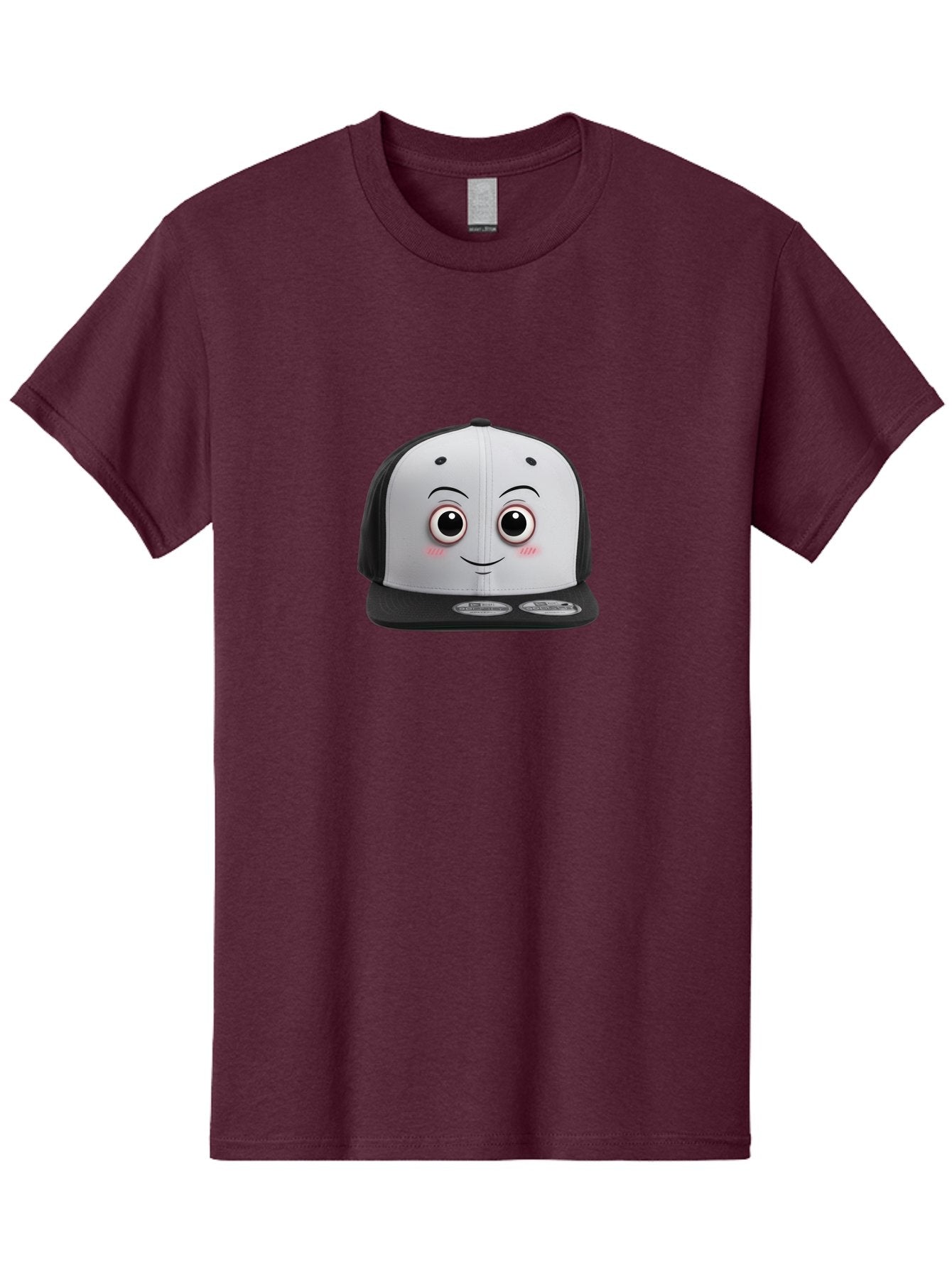 Smiling-Hat Men'S Graphic Tee, 100% Cotton, Comfortable Casual Summer Wear, Machine Washable, Thomas The Tank Engine Hat, Train-Themed Apparel, Black And White Baseball Cap, Cartoon Character Hat, Adorable Face, Eye-Catching Design, Bad645 8