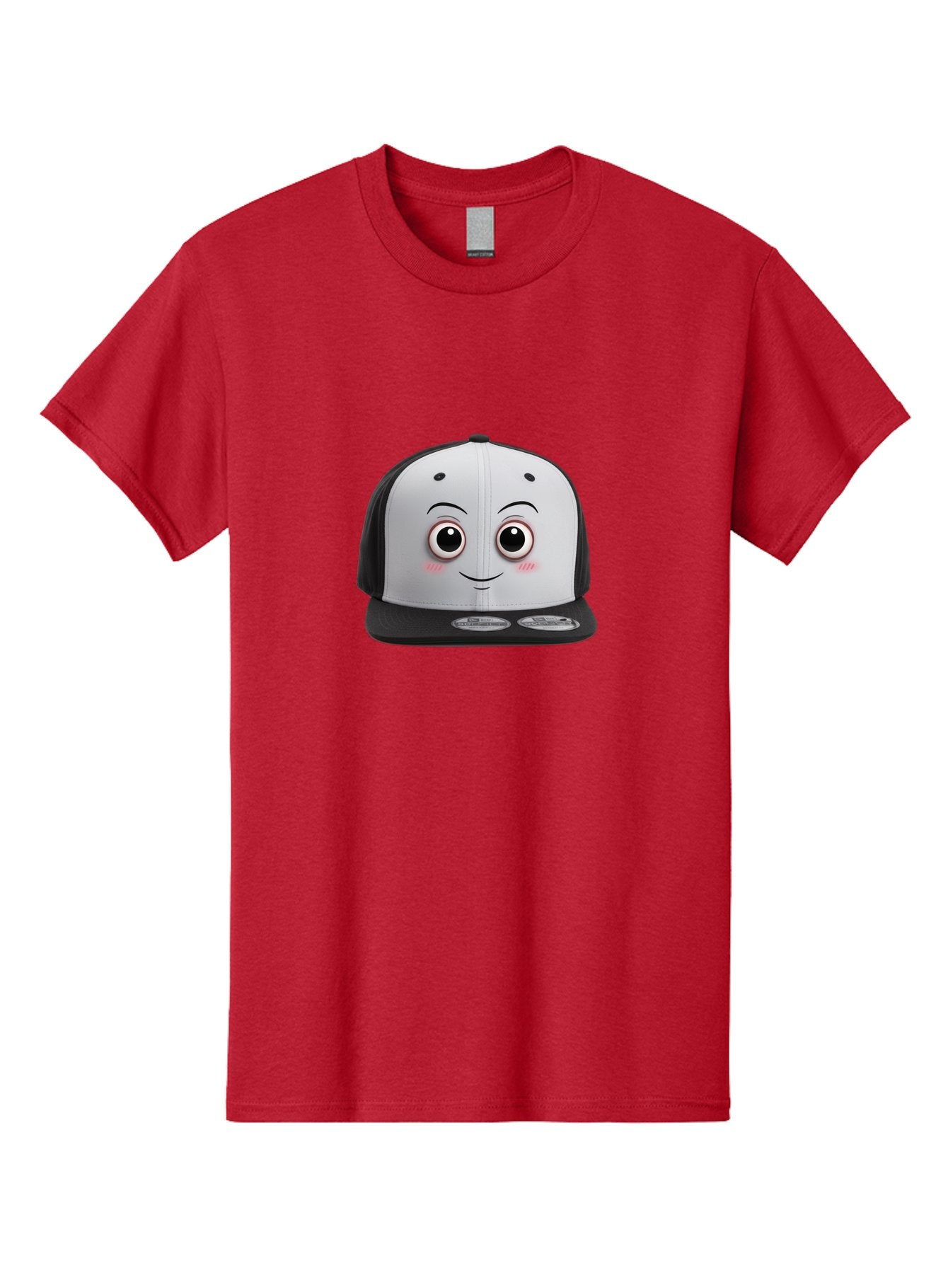Smiling-Hat Men'S Graphic Tee, 100% Cotton, Comfortable Casual Summer Wear, Machine Washable, Thomas The Tank Engine Hat, Train-Themed Apparel, Black And White Baseball Cap, Cartoon Character Hat, Adorable Face, Eye-Catching Design, Bad645 13