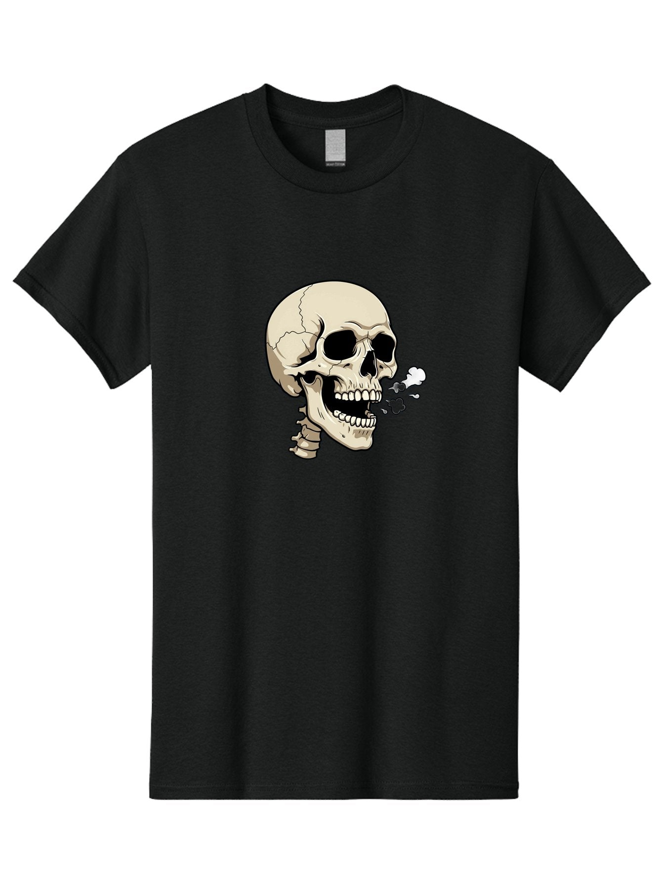 Smoking-Skull Men'S Graphic Tee, 100% Cotton, Comfortable Casual Summer Wear, Machine Washable, Skull Smoking Weed, Cannabis Culture, Humorous Illustration, Edgy Art, Smoking Skull, Weed Culture, Cartoon Skull Bad650 9