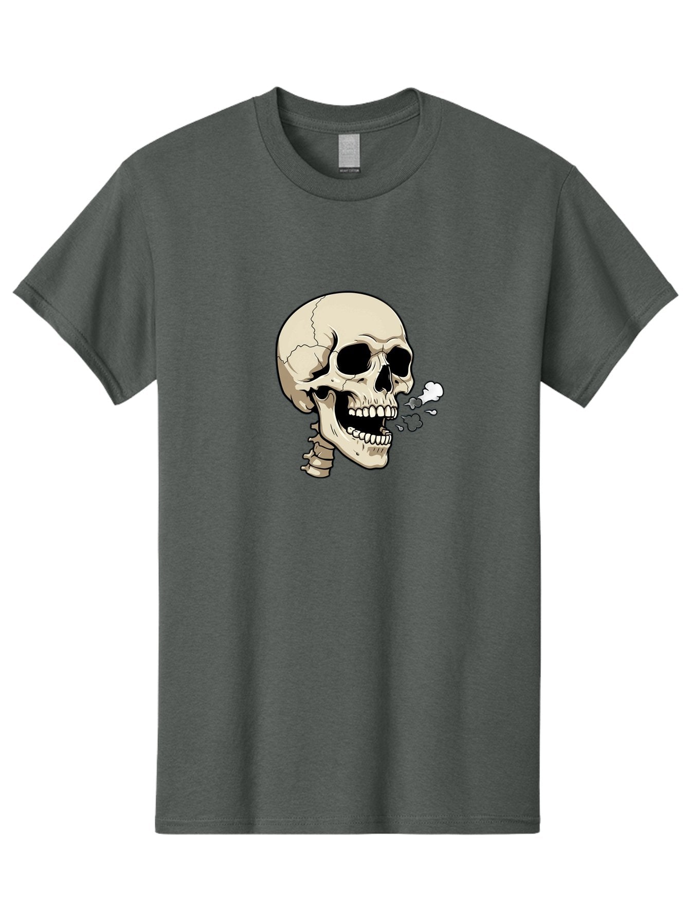 Smoking-Skull Men'S Graphic Tee, 100% Cotton, Comfortable Casual Summer Wear, Machine Washable, Skull Smoking Weed, Cannabis Culture, Humorous Illustration, Edgy Art, Smoking Skull, Weed Culture, Cartoon Skull Bad650 3