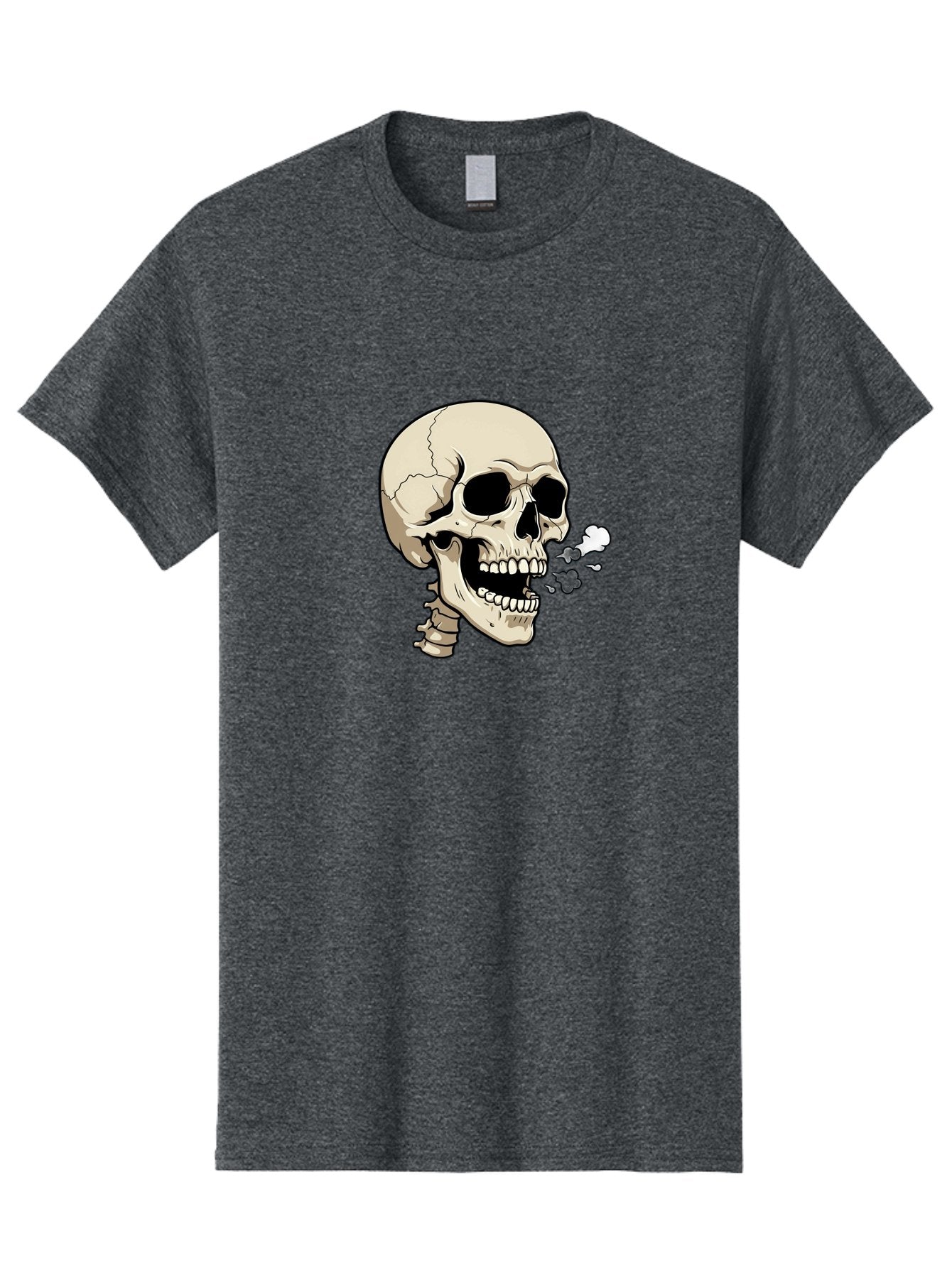 Smoking-Skull Men'S Graphic Tee, 100% Cotton, Comfortable Casual Summer Wear, Machine Washable, Skull Smoking Weed, Cannabis Culture, Humorous Illustration, Edgy Art, Smoking Skull, Weed Culture, Cartoon Skull Bad650 5