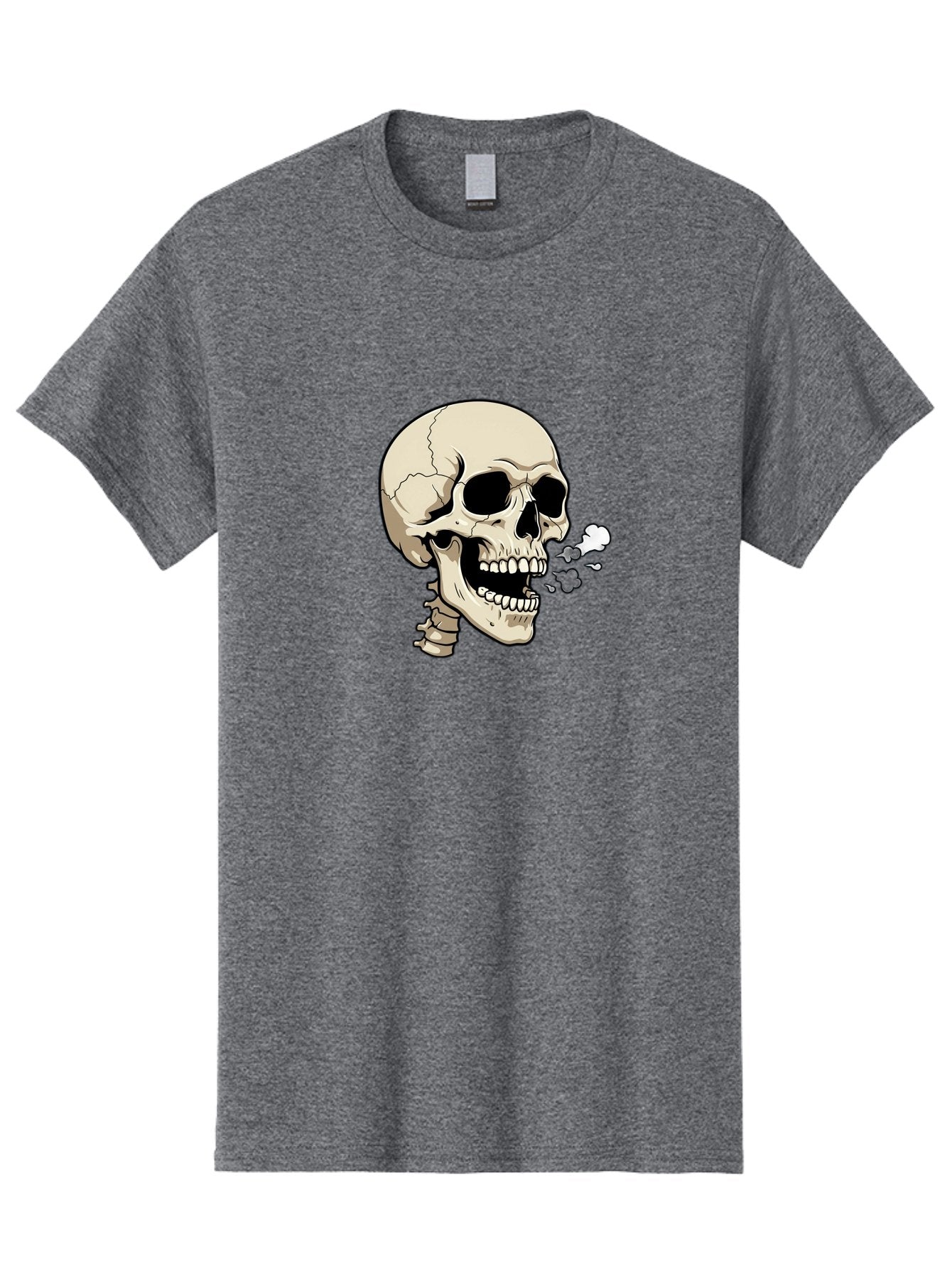 Smoking-Skull Men'S Graphic Tee, 100% Cotton, Comfortable Casual Summer Wear, Machine Washable, Skull Smoking Weed, Cannabis Culture, Humorous Illustration, Edgy Art, Smoking Skull, Weed Culture, Cartoon Skull Bad650 6