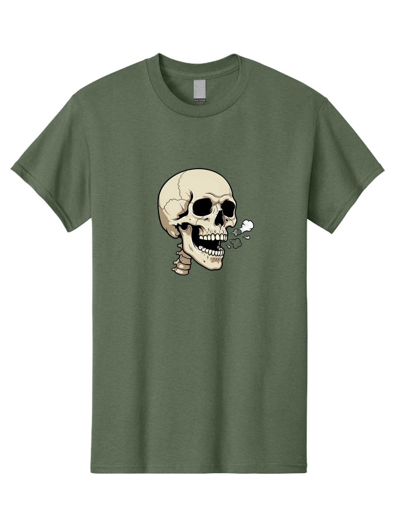 Smoking-Skull Men'S Graphic Tee, 100% Cotton, Comfortable Casual Summer Wear, Machine Washable, Skull Smoking Weed, Cannabis Culture, Humorous Illustration, Edgy Art, Smoking Skull, Weed Culture, Cartoon Skull Bad650 7