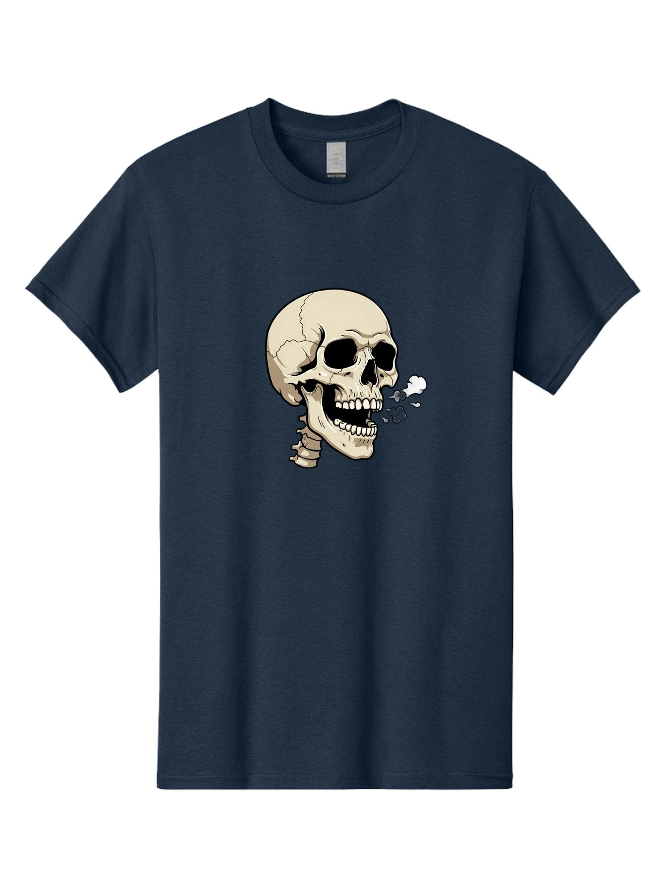 Smoking-Skull Men'S Graphic Tee, 100% Cotton, Comfortable Casual Summer Wear, Machine Washable, Skull Smoking Weed, Cannabis Culture, Humorous Illustration, Edgy Art, Smoking Skull, Weed Culture, Cartoon Skull Bad650 13