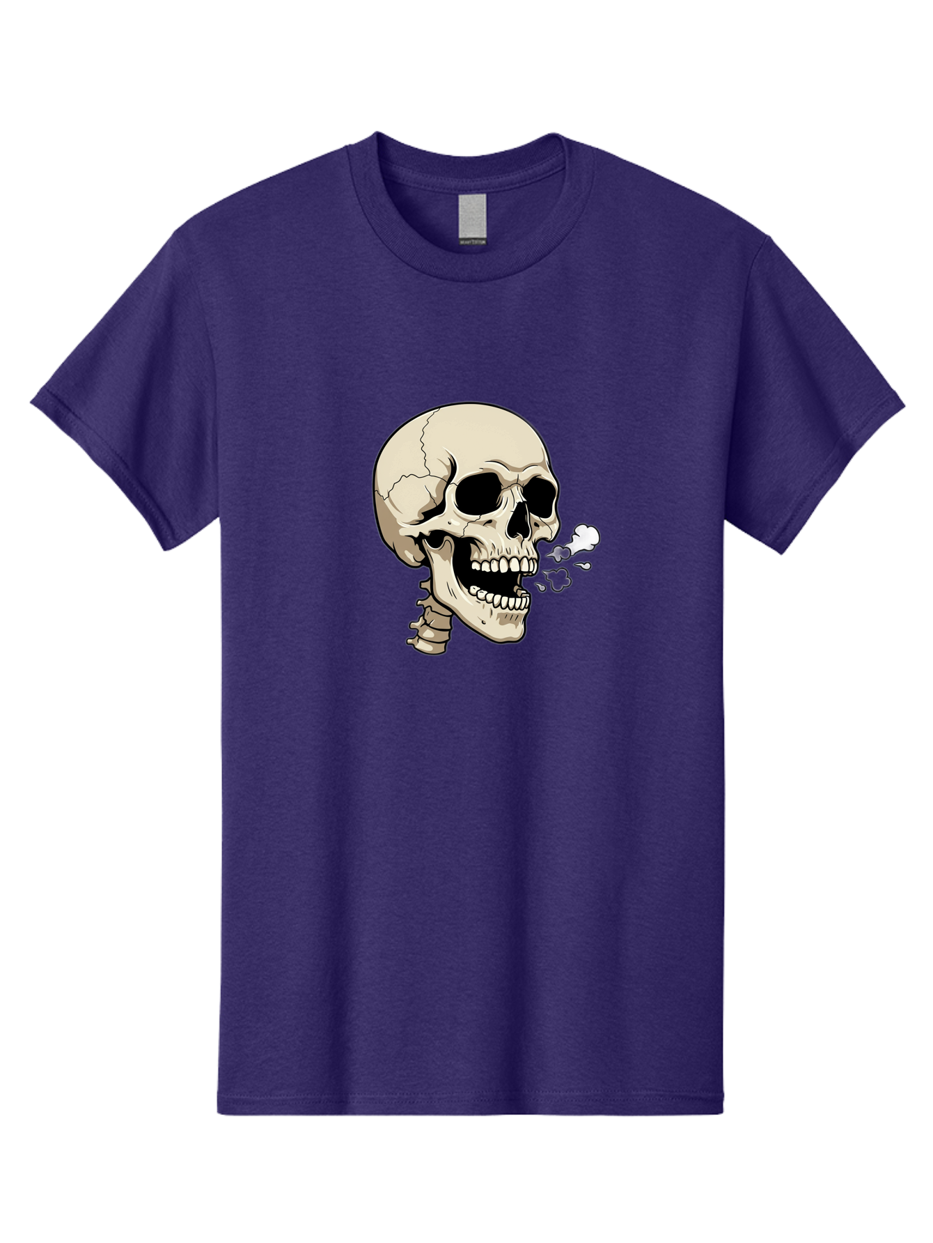 Smoking-Skull Men'S Graphic Tee, 100% Cotton, Comfortable Casual Summer Wear, Machine Washable, Skull Smoking Weed, Cannabis Culture, Humorous Illustration, Edgy Art, Smoking Skull, Weed Culture, Cartoon Skull Bad650