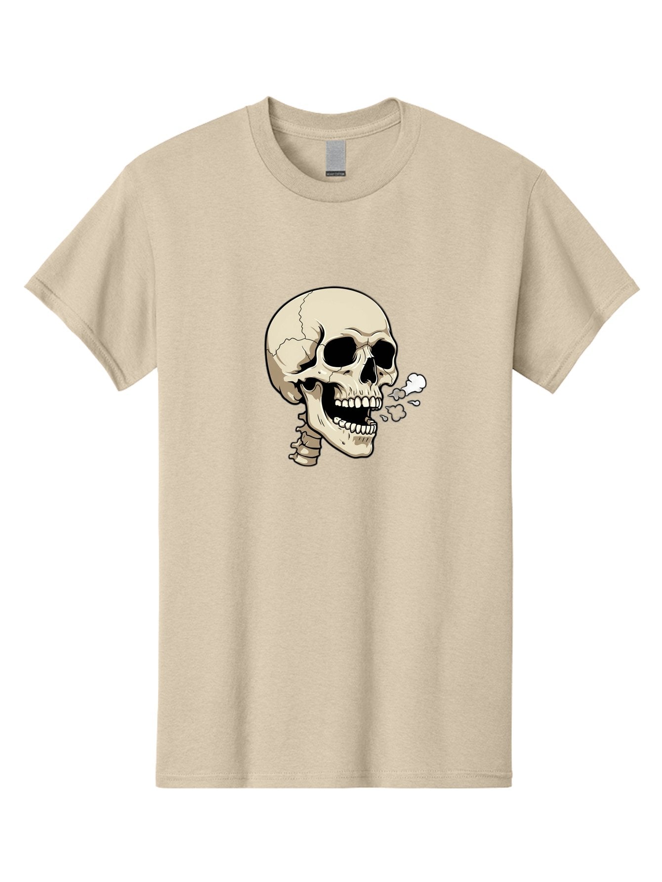Smoking-Skull Men'S Graphic Tee, 100% Cotton, Comfortable Casual Summer Wear, Machine Washable, Skull Smoking Weed, Cannabis Culture, Humorous Illustration, Edgy Art, Smoking Skull, Weed Culture, Cartoon Skull Bad650