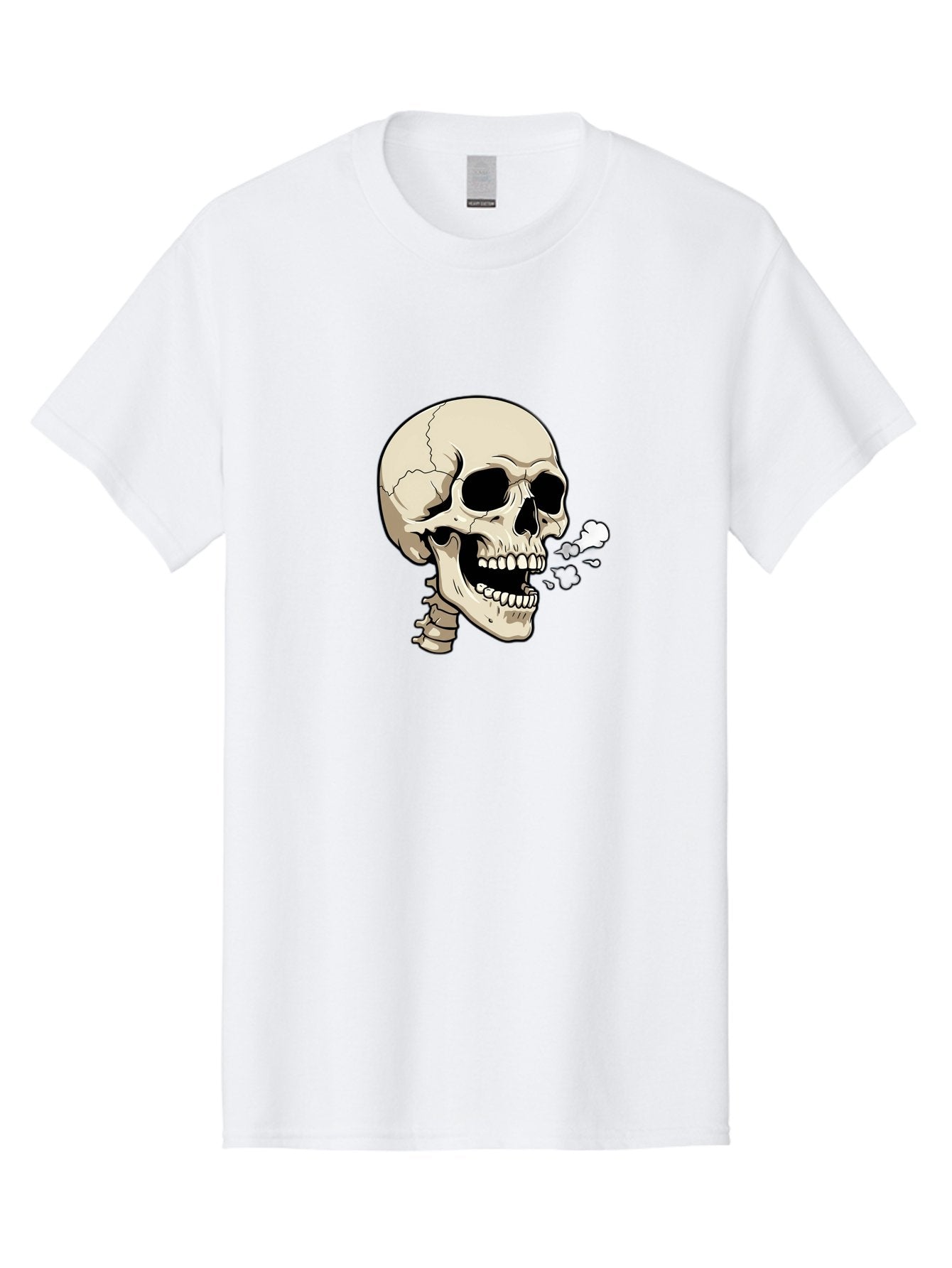 Smoking-Skull Men'S Graphic Tee, 100% Cotton, Comfortable Casual Summer Wear, Machine Washable, Skull Smoking Weed, Cannabis Culture, Humorous Illustration, Edgy Art, Smoking Skull, Weed Culture, Cartoon Skull Bad650 10