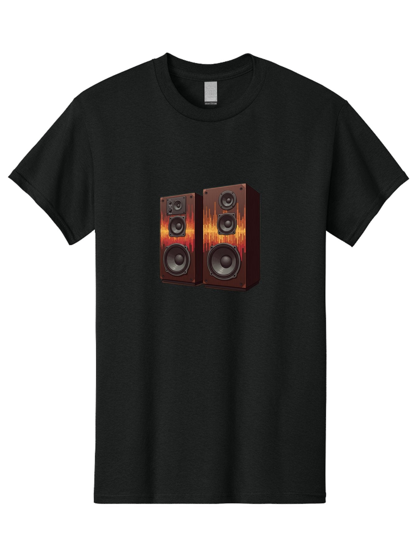 Sound-Wave-Speakers Men'S Graphic Tee, 100% Cotton, Comfortable Casual Summer Wear, Machine Washable, High-Quality Speakers, Home Audio System, Sound Wave Design, Speaker Cabinets, Audio Equipment, Music Lovers, Sound Technology, Bad656 4