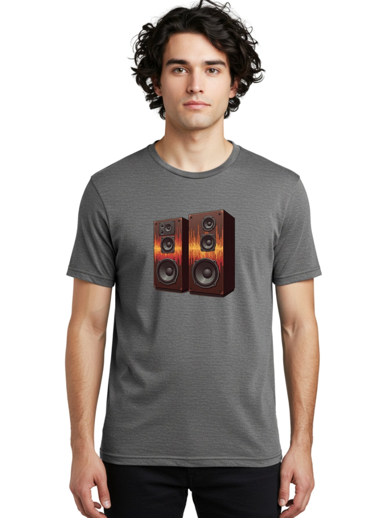Sound-Wave-Speakers Men'S Graphic Tee, 100% Cotton, Comfortable Casual Summer Wear, Machine Washable, High-Quality Speakers, Home Audio System, Sound Wave Design, Speaker Cabinets, Audio Equipment, Music Lovers, Sound Technology, Bad656 21