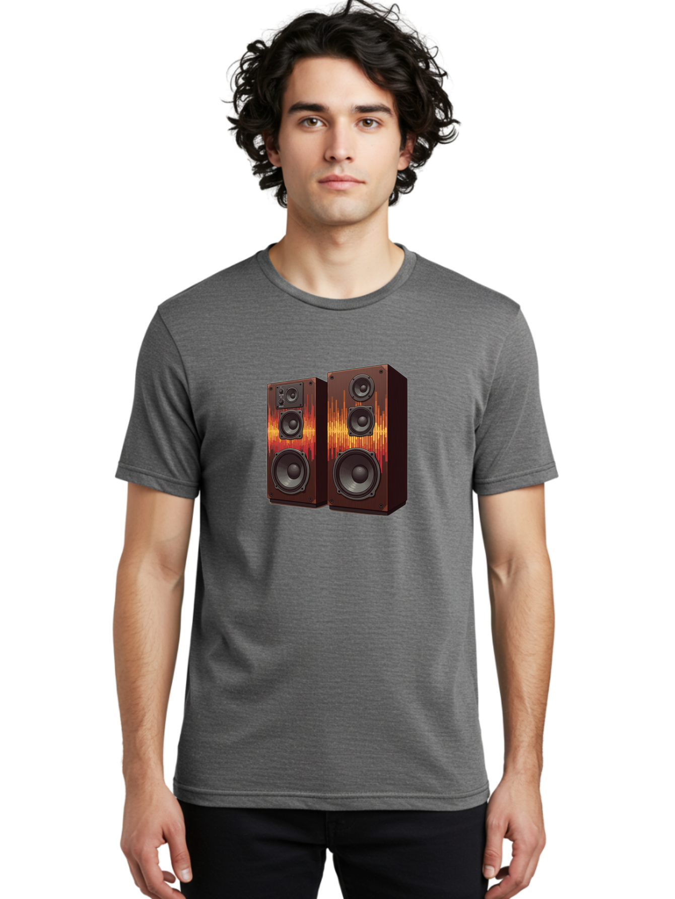 Sound-Wave-Speakers Men'S Graphic Tee, 100% Cotton, Comfortable Casual Summer Wear, Machine Washable, High-Quality Speakers, Home Audio System, Sound Wave Design, Speaker Cabinets, Audio Equipment, Music Lovers, Sound Technology, Bad656 25