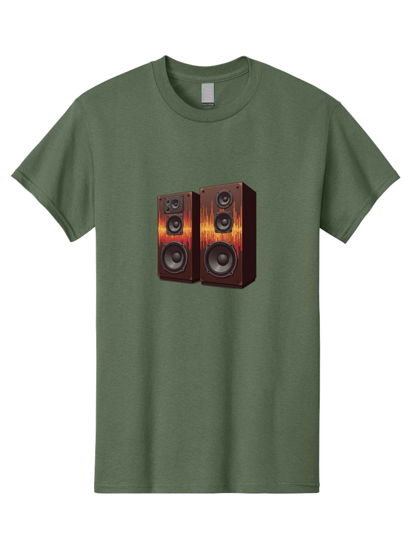 Sound-Wave-Speakers Men'S Graphic Tee, 100% Cotton, Comfortable Casual Summer Wear, Machine Washable, High-Quality Speakers, Home Audio System, Sound Wave Design, Speaker Cabinets, Audio Equipment, Music Lovers, Sound Technology, Bad656