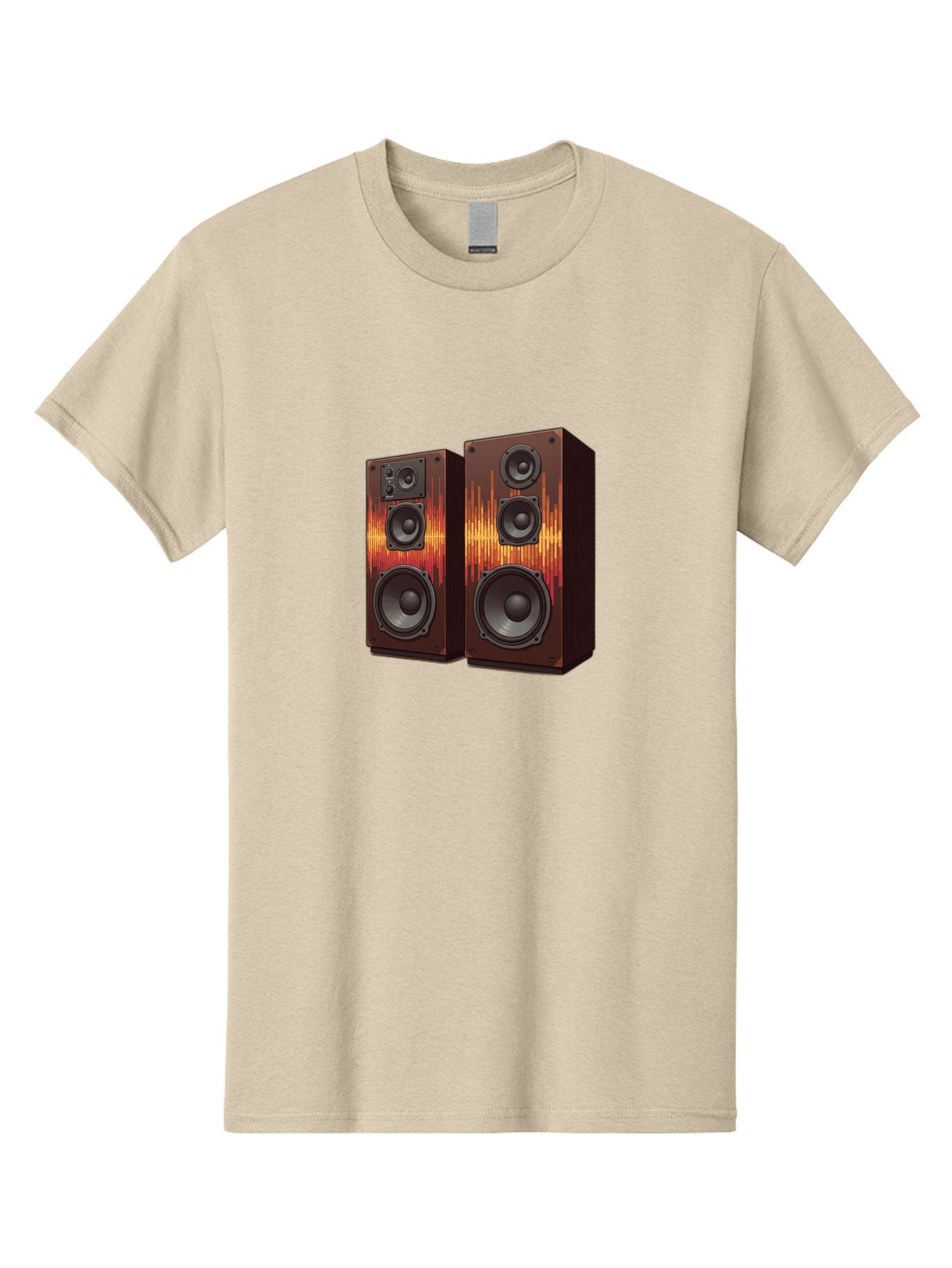 Sound-Wave-Speakers Men'S Graphic Tee, 100% Cotton, Comfortable Casual Summer Wear, Machine Washable, High-Quality Speakers, Home Audio System, Sound Wave Design, Speaker Cabinets, Audio Equipment, Music Lovers, Sound Technology, Bad656 3