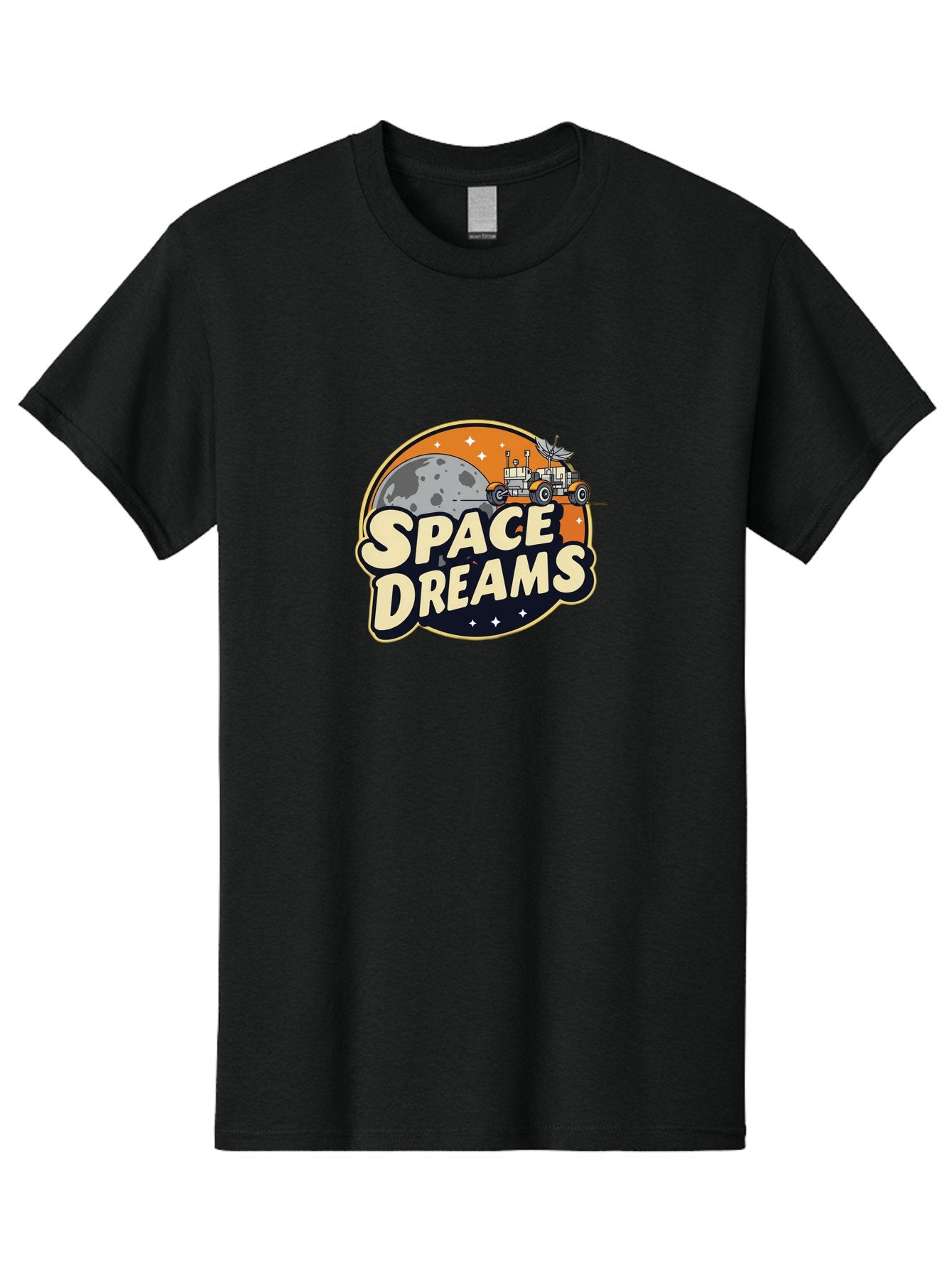 Space-Dreams-2 Men'S Graphic Tee, 100% Cotton, Comfortable Casual Summer Wear, Machine Washable, Vintage-Style Space Truck, Lunar Exploration, Space Travel, Retro-Futuristic Design, Celestial Adventure, Moon Landscape, Tractor In Space, Stars, Bad658 14