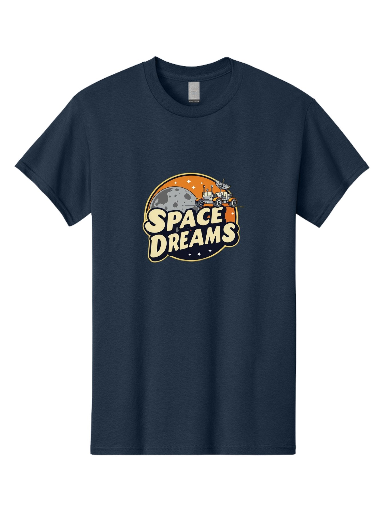 Space-Dreams-2 Men'S Graphic Tee, 100% Cotton, Comfortable Casual Summer Wear, Machine Washable, Vintage-Style Space Truck, Lunar Exploration, Space Travel, Retro-Futuristic Design, Celestial Adventure, Moon Landscape, Tractor In Space, Stars, Bad658 6