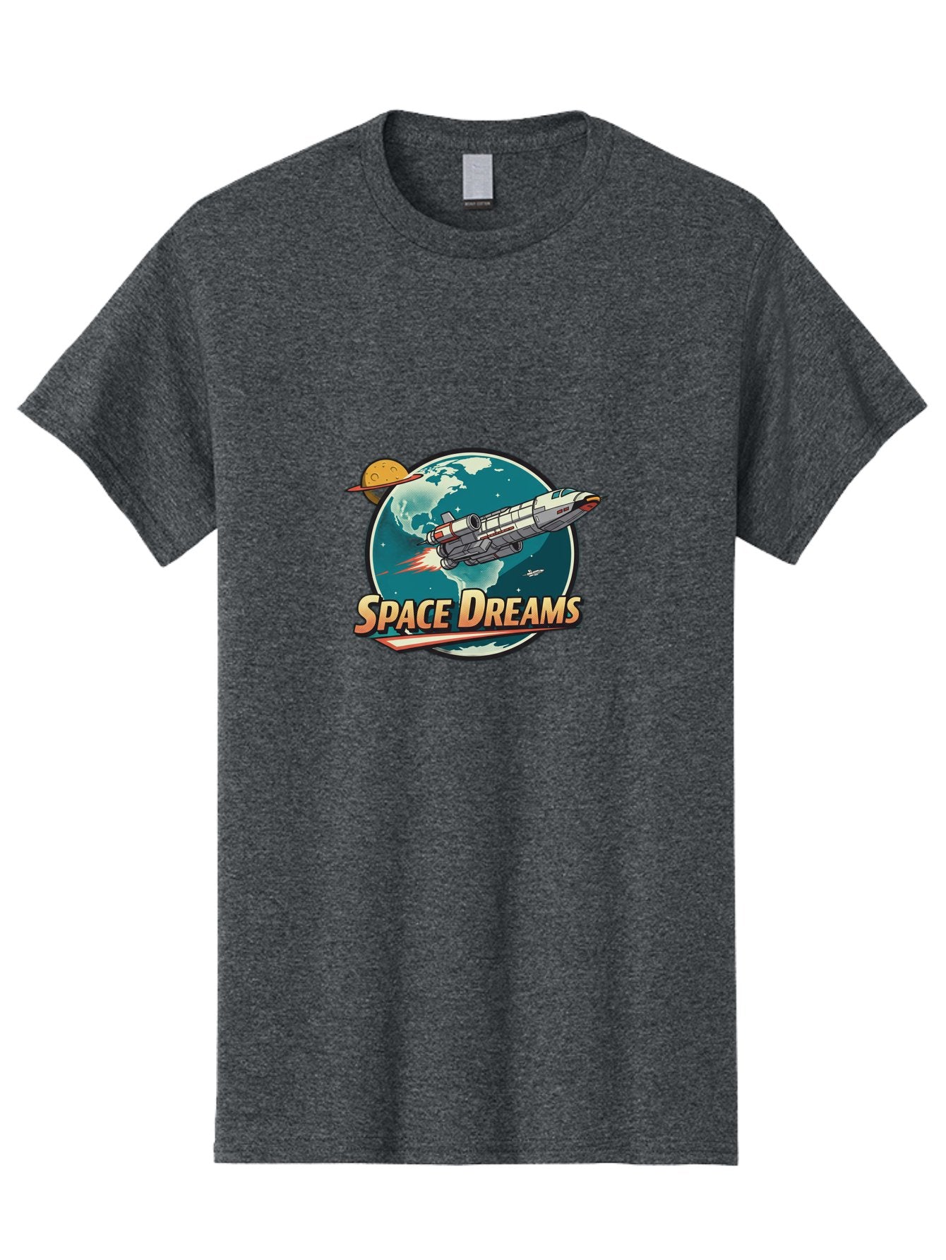 Space-Dreams-5 Men'S Graphic Tee, 100% Cotton, Comfortable Casual Summer Wear, Machine Washable, Spacecraft Flying Around The Earth, Planets, Stars, Space Travel, Adventure, Galaxy Exploration, Cosmic Journey, Futuristic, Sci-Fi Bad661 8