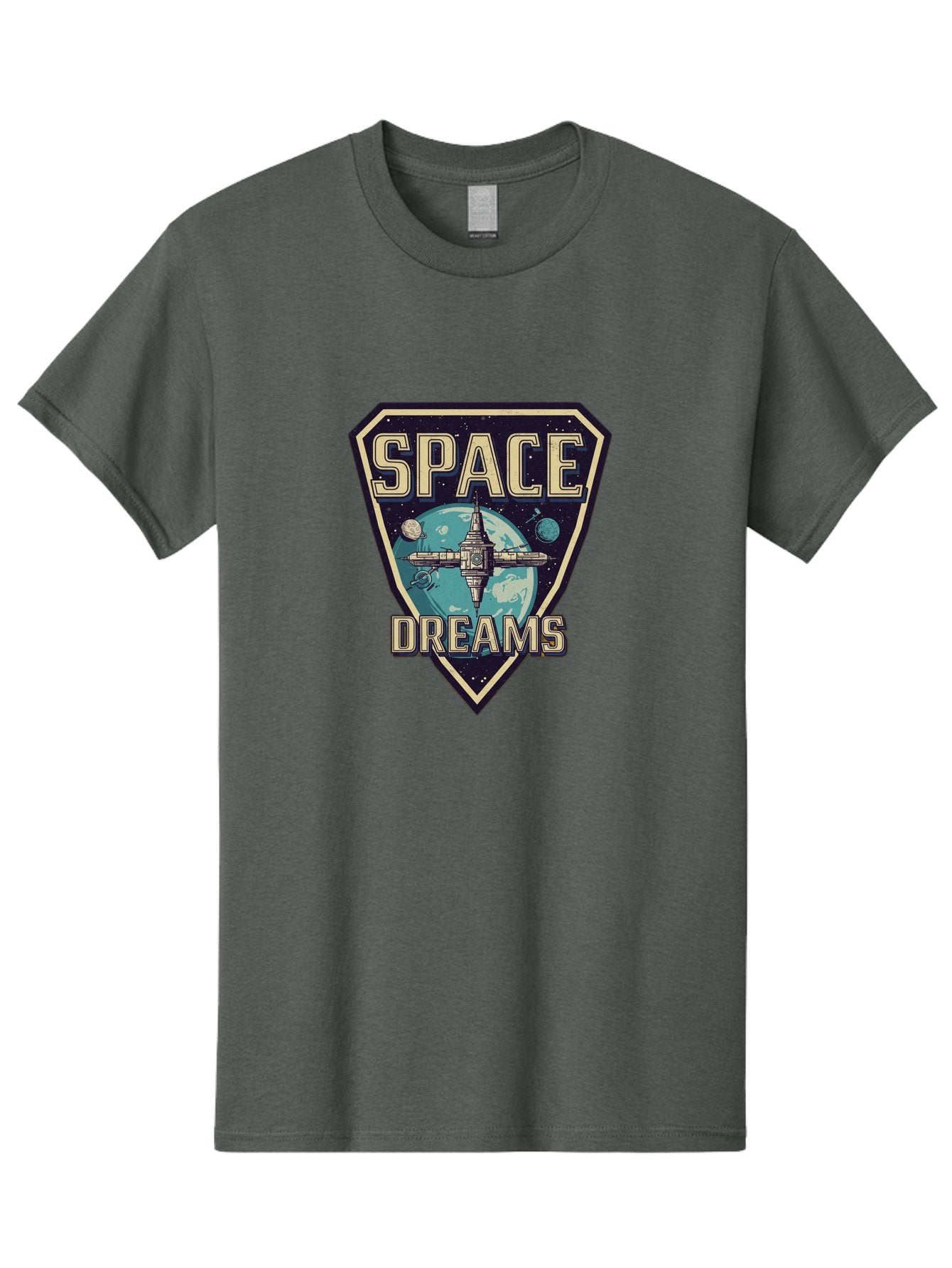 Space-Dreams-7 Men'S Graphic Tee, 100% Cotton, Comfortable Casual Summer Wear, Machine Washable, Space Exploration, Futuristic Design, Sci-Fi Elements, Spaceship Orbiting Earth, Planetary Bodies, Dreams, Space Dreams Bad663 4