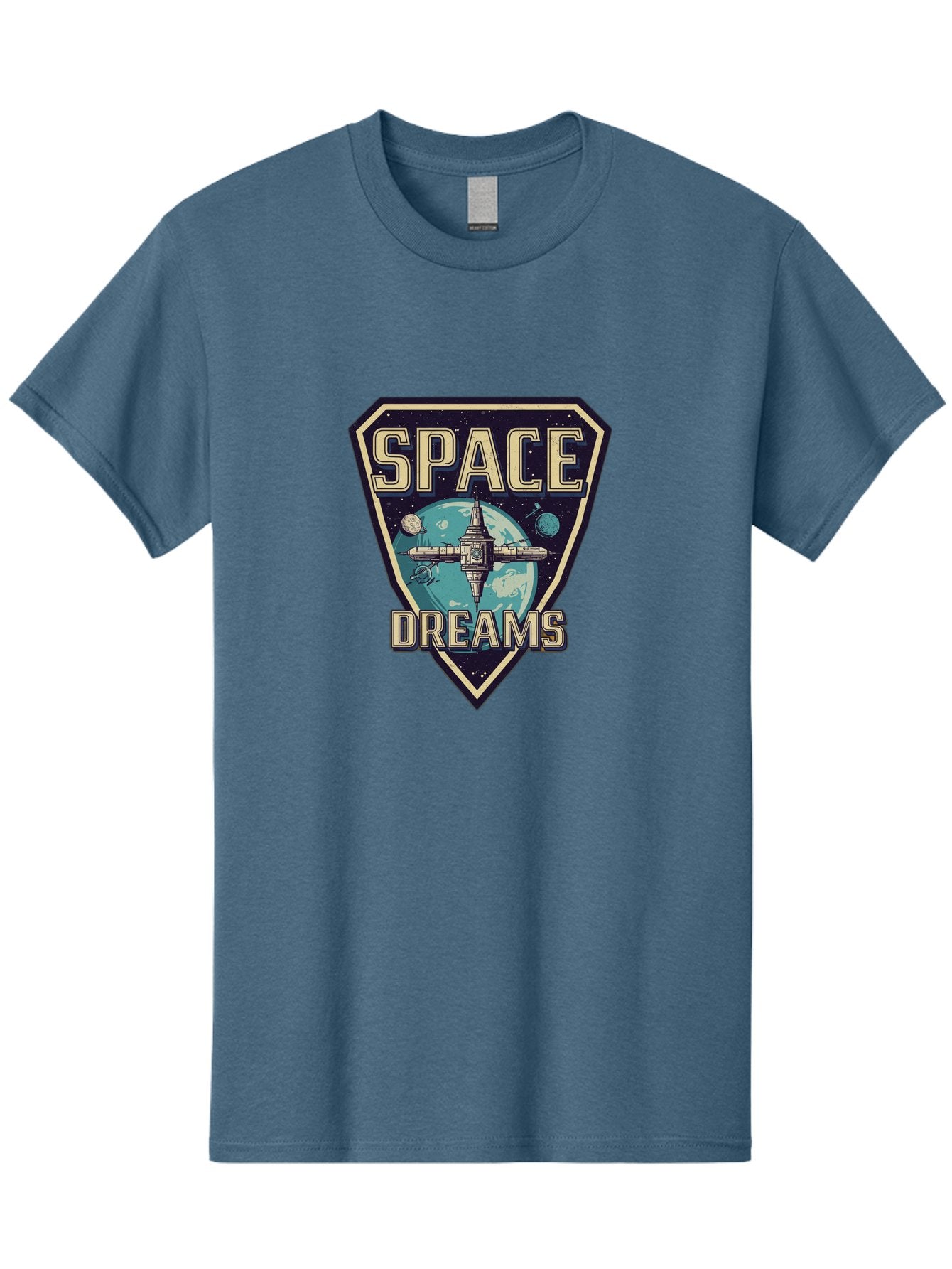 Space-Dreams-7 Men'S Graphic Tee, 100% Cotton, Comfortable Casual Summer Wear, Machine Washable, Space Exploration, Futuristic Design, Sci-Fi Elements, Spaceship Orbiting Earth, Planetary Bodies, Dreams, Space Dreams Bad663 11