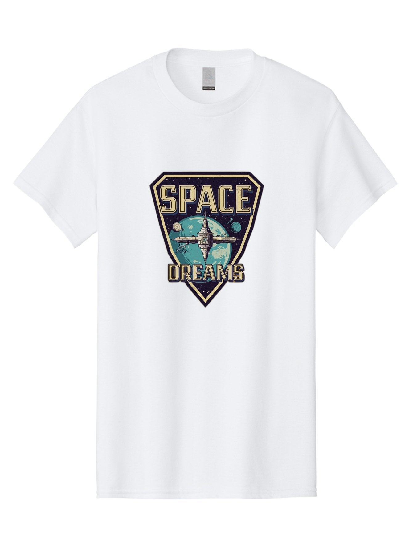 Space-Dreams-7 Men'S Graphic Tee, 100% Cotton, Comfortable Casual Summer Wear, Machine Washable, Space Exploration, Futuristic Design, Sci-Fi Elements, Spaceship Orbiting Earth, Planetary Bodies, Dreams, Space Dreams Bad663 15