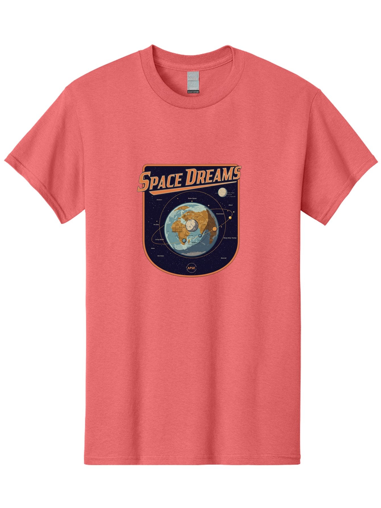 Space-Dreams-8 Men'S Graphic Tee, 100% Cotton, Comfortable Casual Summer Wear, Machine Washable, Space Dreams Poster, Satellite Orbits, Moon Phases, Earth From Space, Celestial Navigation, Astronomy Art, Vintage Style, Retro Futurism, Bad664 4