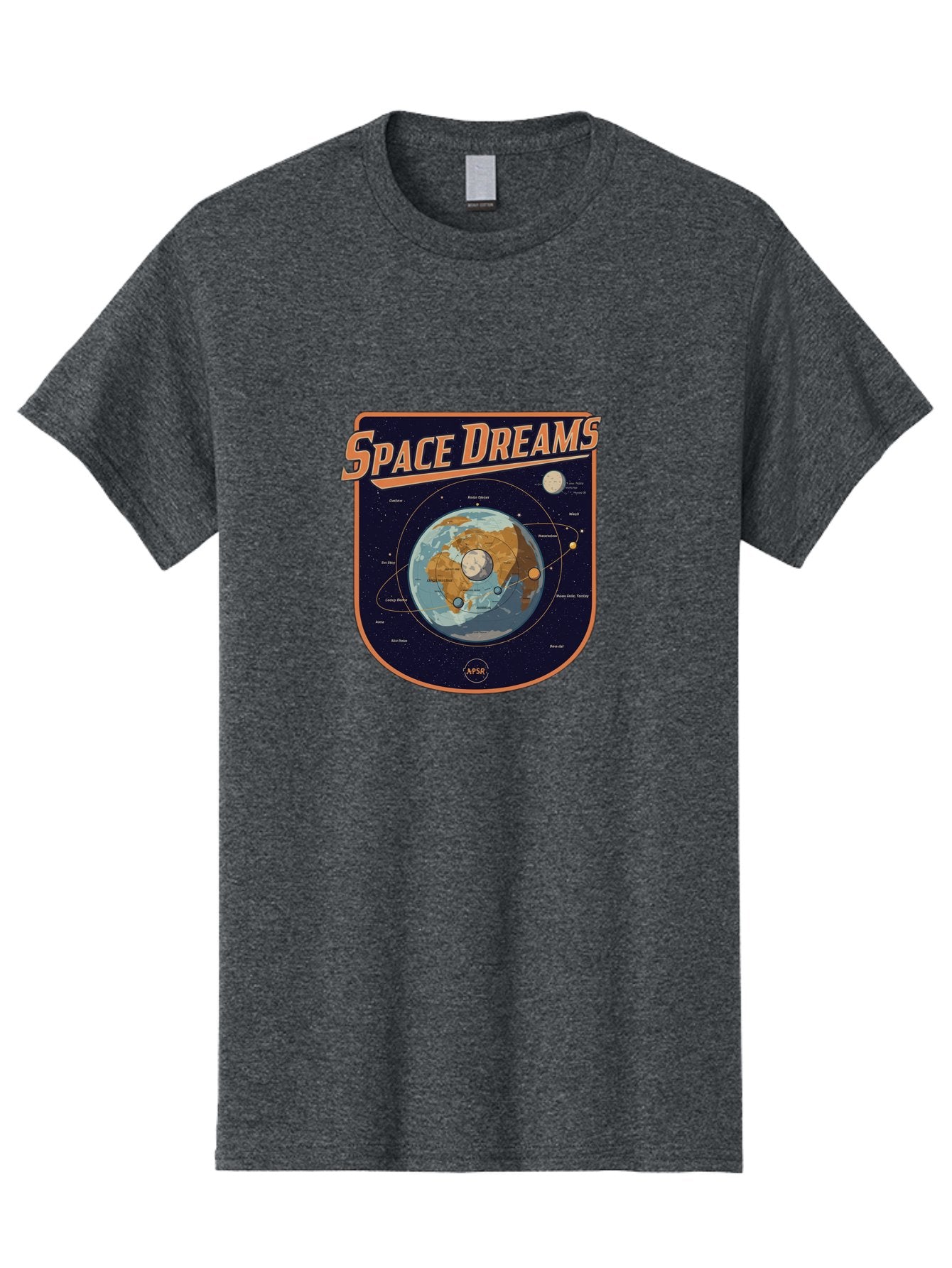 Space-Dreams-8 Men'S Graphic Tee, 100% Cotton, Comfortable Casual Summer Wear, Machine Washable, Space Dreams Poster, Satellite Orbits, Moon Phases, Earth From Space, Celestial Navigation, Astronomy Art, Vintage Style, Retro Futurism, Bad664 6