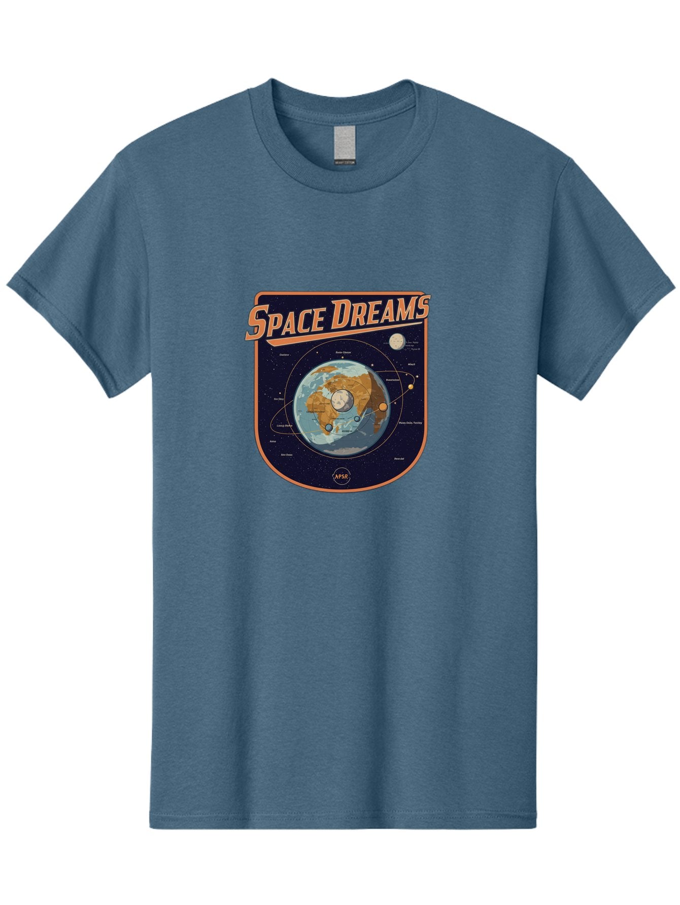 Space-Dreams-8 Men'S Graphic Tee, 100% Cotton, Comfortable Casual Summer Wear, Machine Washable, Space Dreams Poster, Satellite Orbits, Moon Phases, Earth From Space, Celestial Navigation, Astronomy Art, Vintage Style, Retro Futurism, Bad664 13