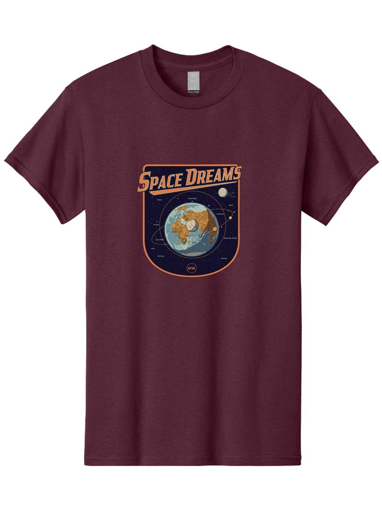 Space-Dreams-8 Men'S Graphic Tee, 100% Cotton, Comfortable Casual Summer Wear, Machine Washable, Space Dreams Poster, Satellite Orbits, Moon Phases, Earth From Space, Celestial Navigation, Astronomy Art, Vintage Style, Retro Futurism, Bad664 10