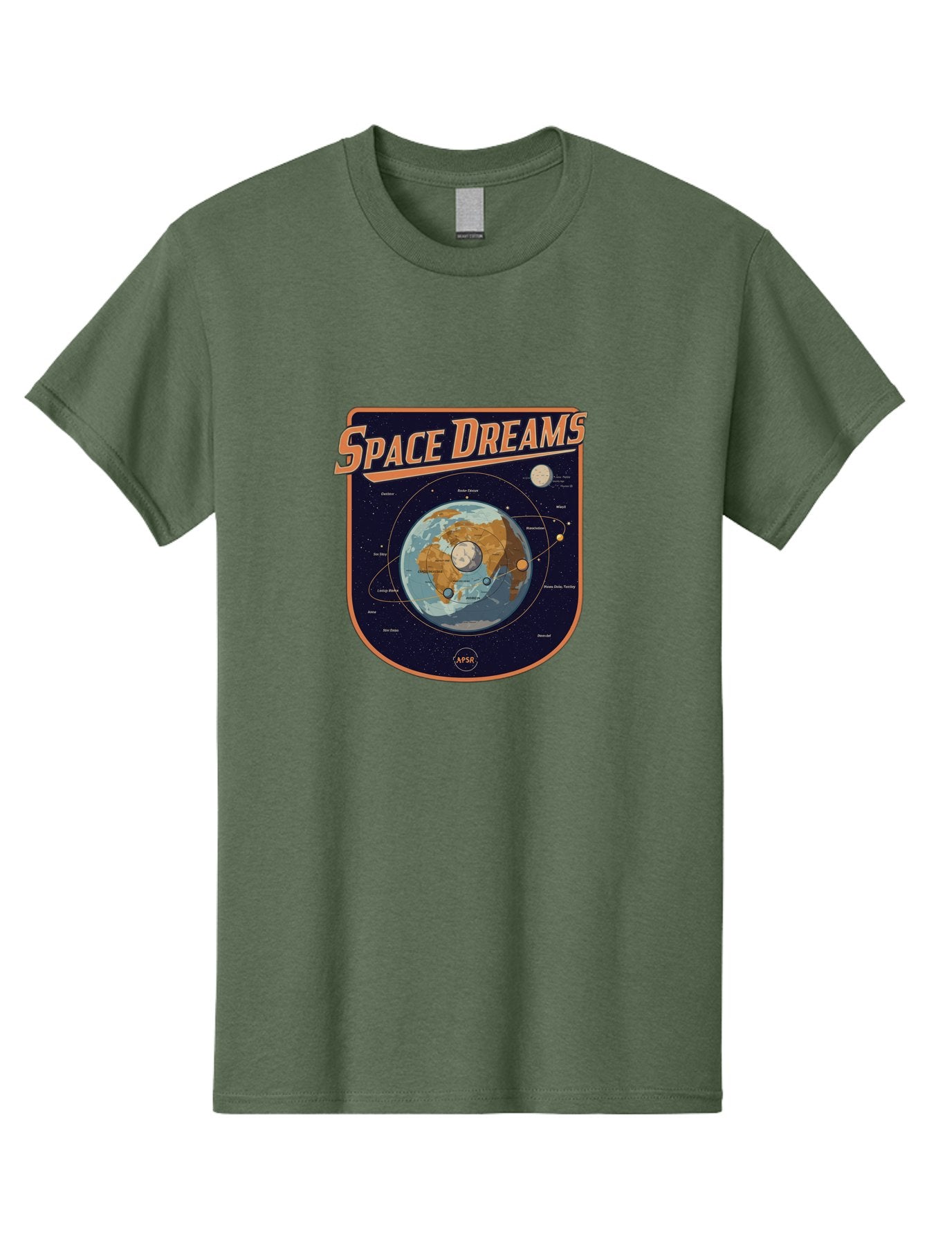 Space-Dreams-8 Men'S Graphic Tee, 100% Cotton, Comfortable Casual Summer Wear, Machine Washable, Space Dreams Poster, Satellite Orbits, Moon Phases, Earth From Space, Celestial Navigation, Astronomy Art, Vintage Style, Retro Futurism, Bad664 14