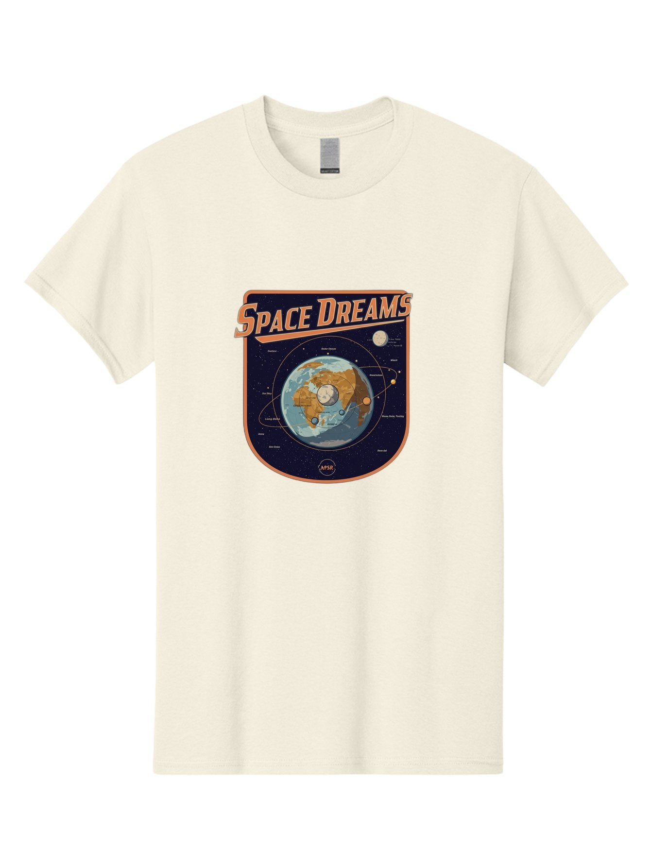 Space-Dreams-8 Men'S Graphic Tee, 100% Cotton, Comfortable Casual Summer Wear, Machine Washable, Space Dreams Poster, Satellite Orbits, Moon Phases, Earth From Space, Celestial Navigation, Astronomy Art, Vintage Style, Retro Futurism, Bad664 11