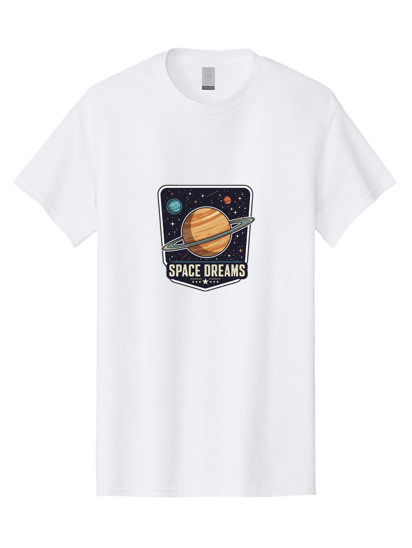 Space-Dreams Men'S Graphic Tee, 100% Cotton, Comfortable Casual Summer Wear, Machine Washable, Saturn Planet, Ringed Planet, Space Logo, Celestial Design, Astronomy, Planetary System, Stars, Cosmic Landscape, Science Fiction Bad665 10