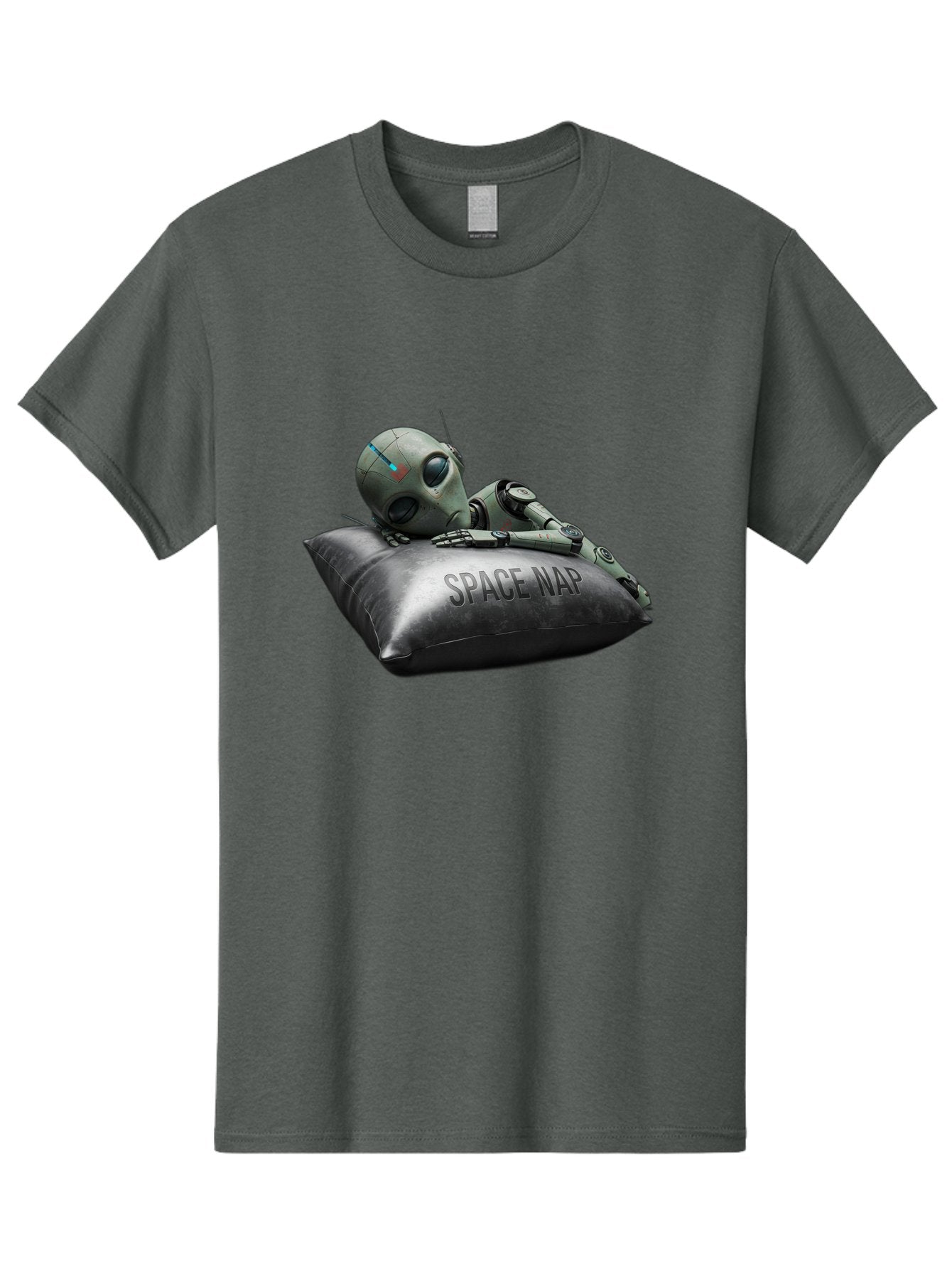 Space-Nap-1 Men'S Graphic Tee, 100% Cotton, Comfortable Casual Summer Wear, Machine Washable, Robot Sleeping, Space Nap, Futuristic Design, Metallic Surface, Robotic Relaxation, Digital Art, Sleeping Robot, Sci-Fi Concept, Futuristic Rest, Bad666 6
