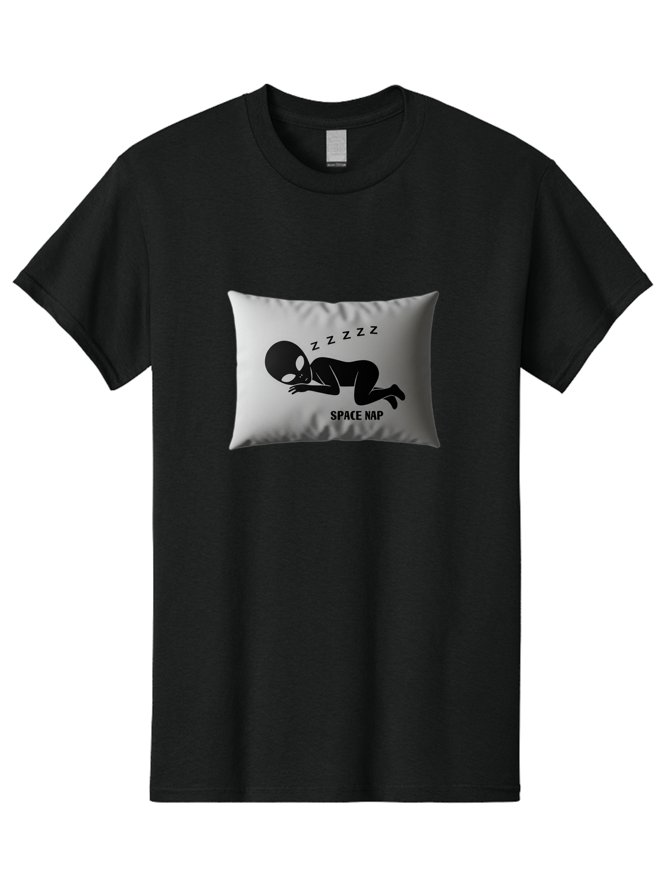 Space-Nap-3 Men'S Graphic Tee, 100% Cotton, Comfortable Casual Summer Wear, Machine Washable, Sleeping Alien, Pillow Design, Funny Gift, Alien Graphic, Space Humor, Zzz Symbol, Funny Pillow, Extraterrestrial Bad668 6