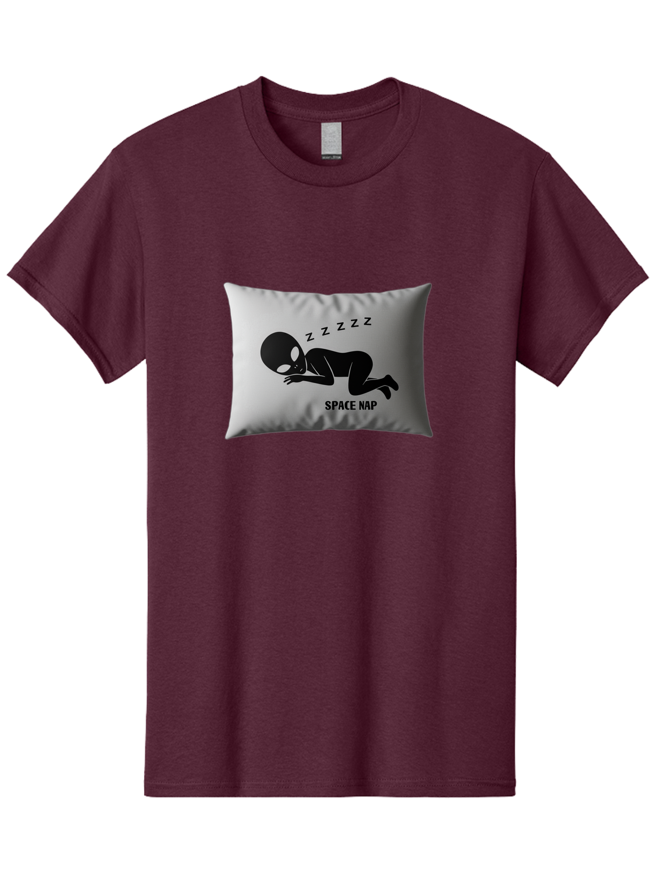 Space-Nap-3 Men'S Graphic Tee, 100% Cotton, Comfortable Casual Summer Wear, Machine Washable, Sleeping Alien, Pillow Design, Funny Gift, Alien Graphic, Space Humor, Zzz Symbol, Funny Pillow, Extraterrestrial Bad668 3