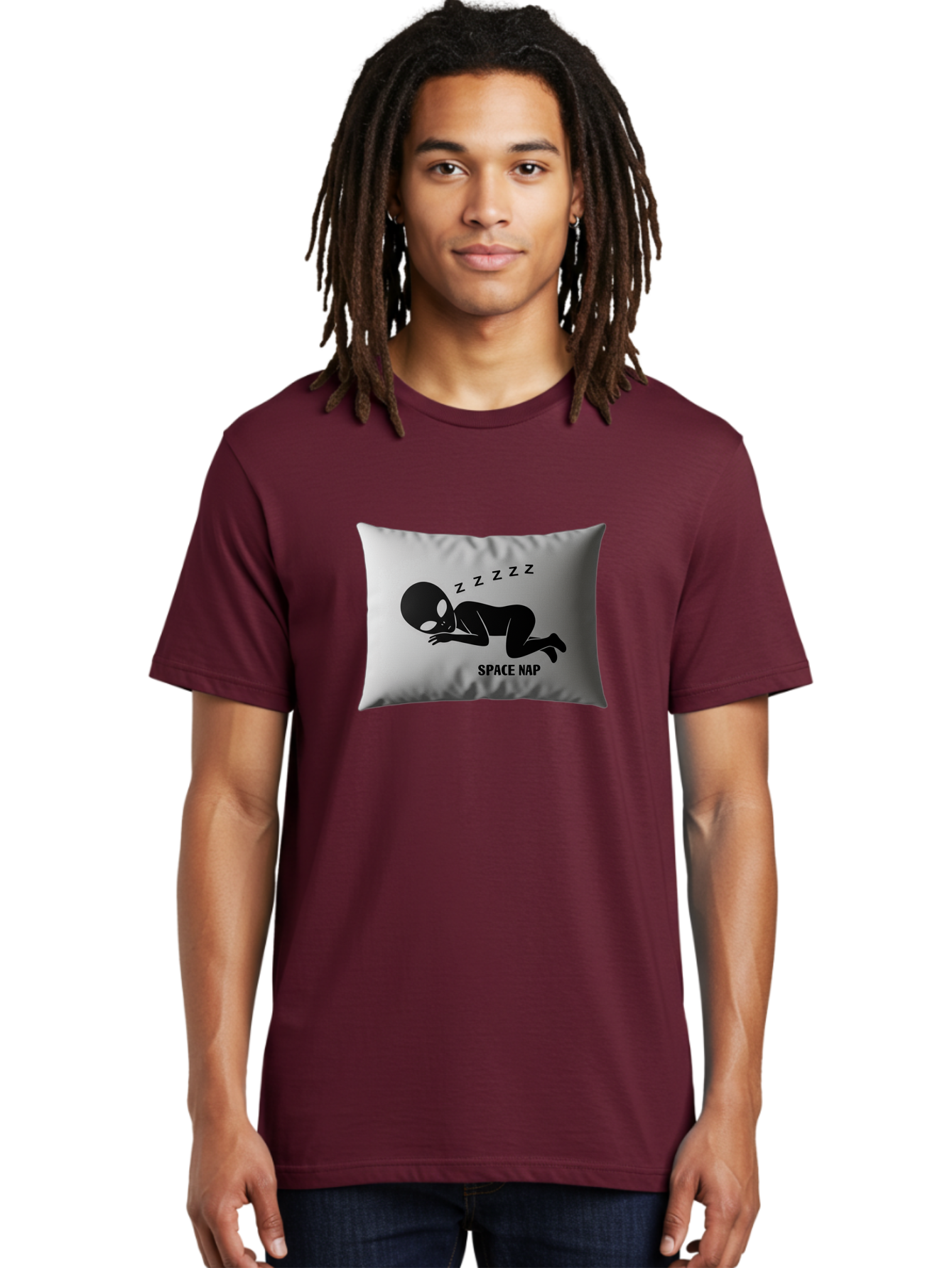 Space-Nap-3 Men'S Graphic Tee, 100% Cotton, Comfortable Casual Summer Wear, Machine Washable, Sleeping Alien, Pillow Design, Funny Gift, Alien Graphic, Space Humor, Zzz Symbol, Funny Pillow, Extraterrestrial Bad668 18