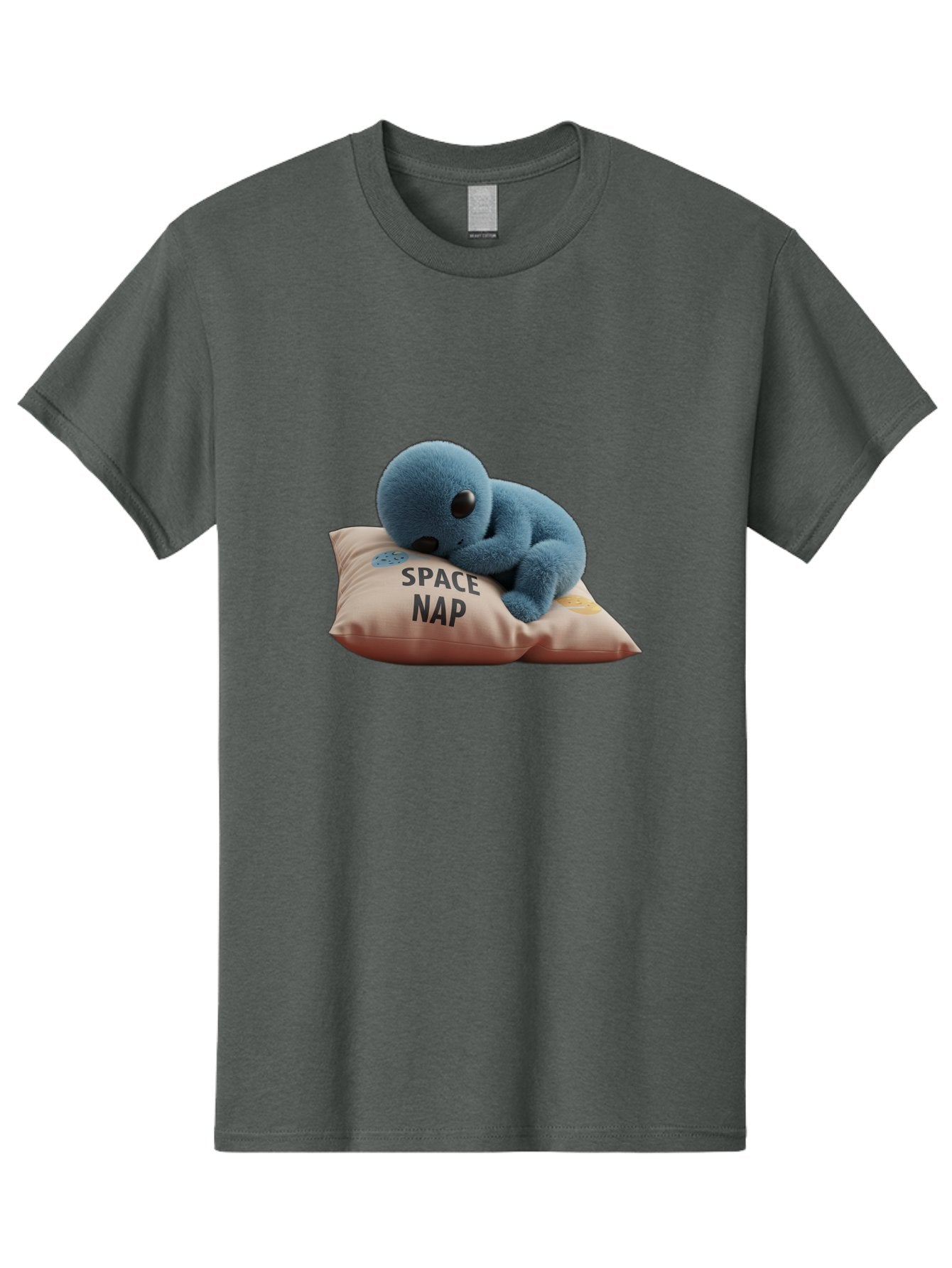 Space-Nap-4 Men'S Graphic Tee, 100% Cotton, Comfortable Casual Summer Wear, Machine Washable, Stuffed Alien, Space Nap, Sleeping On Pillow, Cute Plush Toy, Funny Meme, Cartoon Character, Adorable Creature, Resting In Space, Soft And Cuddly, Bad669 5