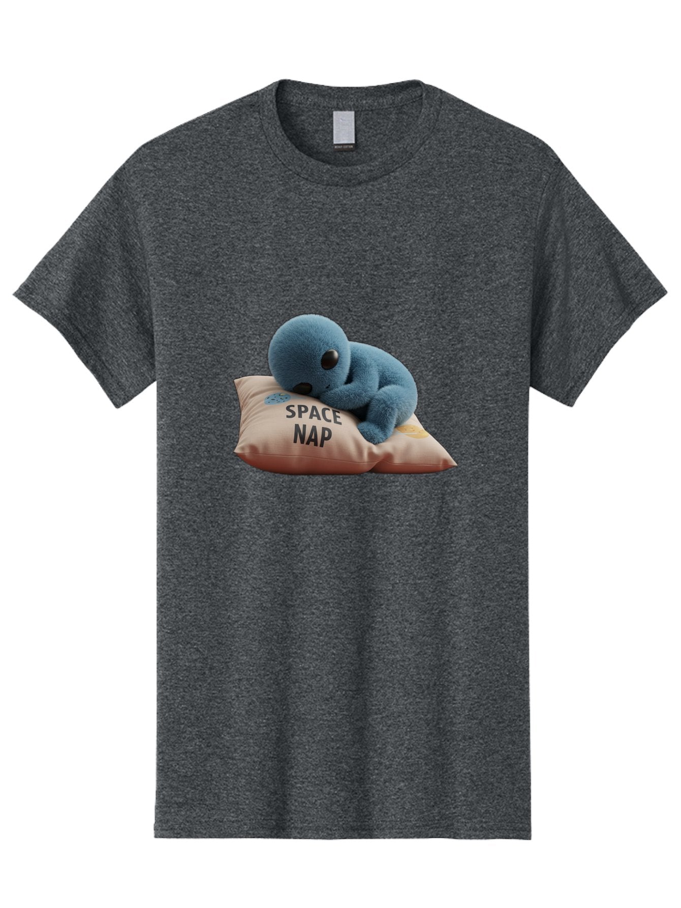 Space-Nap-4 Men'S Graphic Tee, 100% Cotton, Comfortable Casual Summer Wear, Machine Washable, Stuffed Alien, Space Nap, Sleeping On Pillow, Cute Plush Toy, Funny Meme, Cartoon Character, Adorable Creature, Resting In Space, Soft And Cuddly, Bad669 3