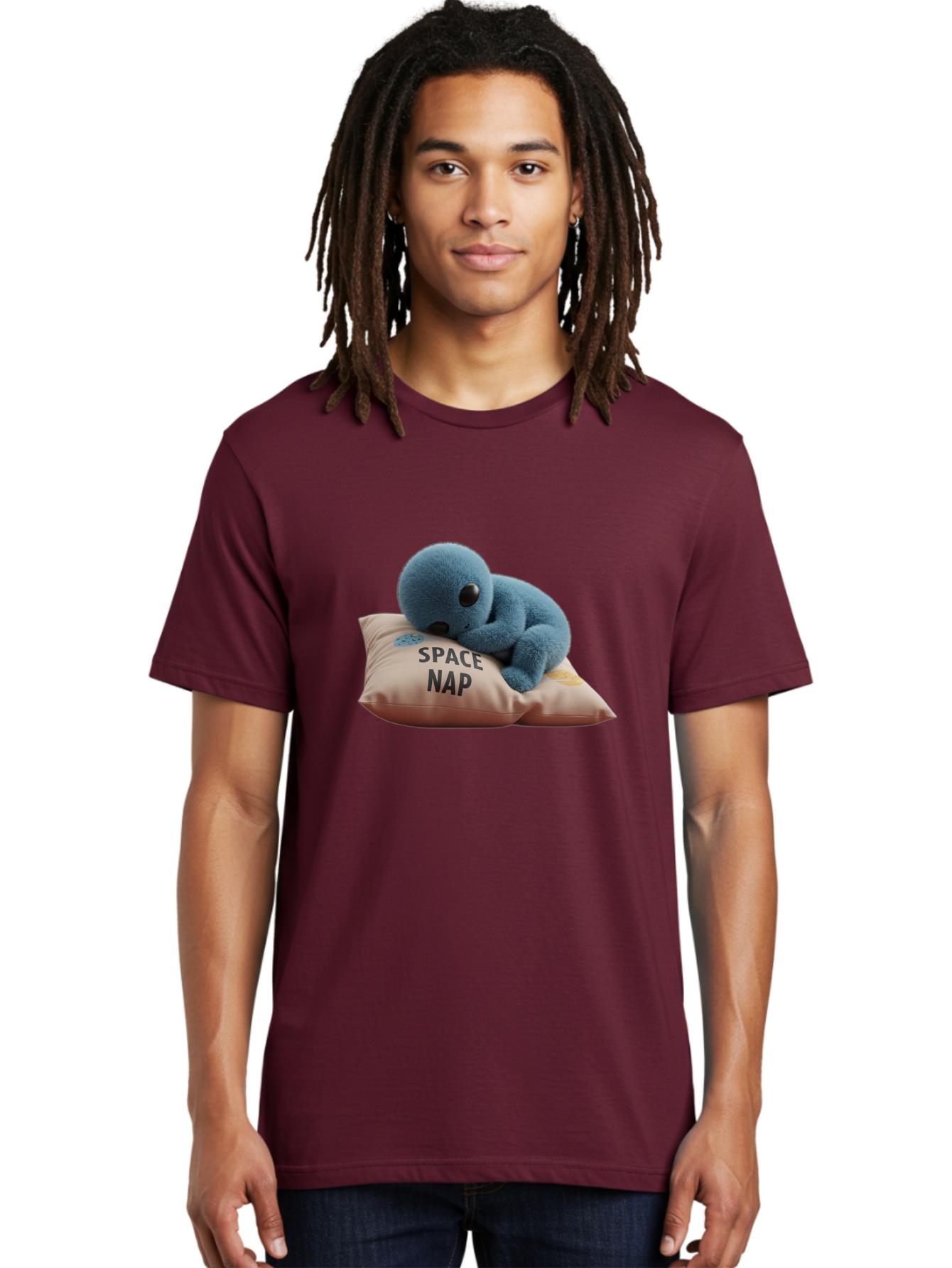 Space-Nap-4 Men'S Graphic Tee, 100% Cotton, Comfortable Casual Summer Wear, Machine Washable, Stuffed Alien, Space Nap, Sleeping On Pillow, Cute Plush Toy, Funny Meme, Cartoon Character, Adorable Creature, Resting In Space, Soft And Cuddly, Bad669 28