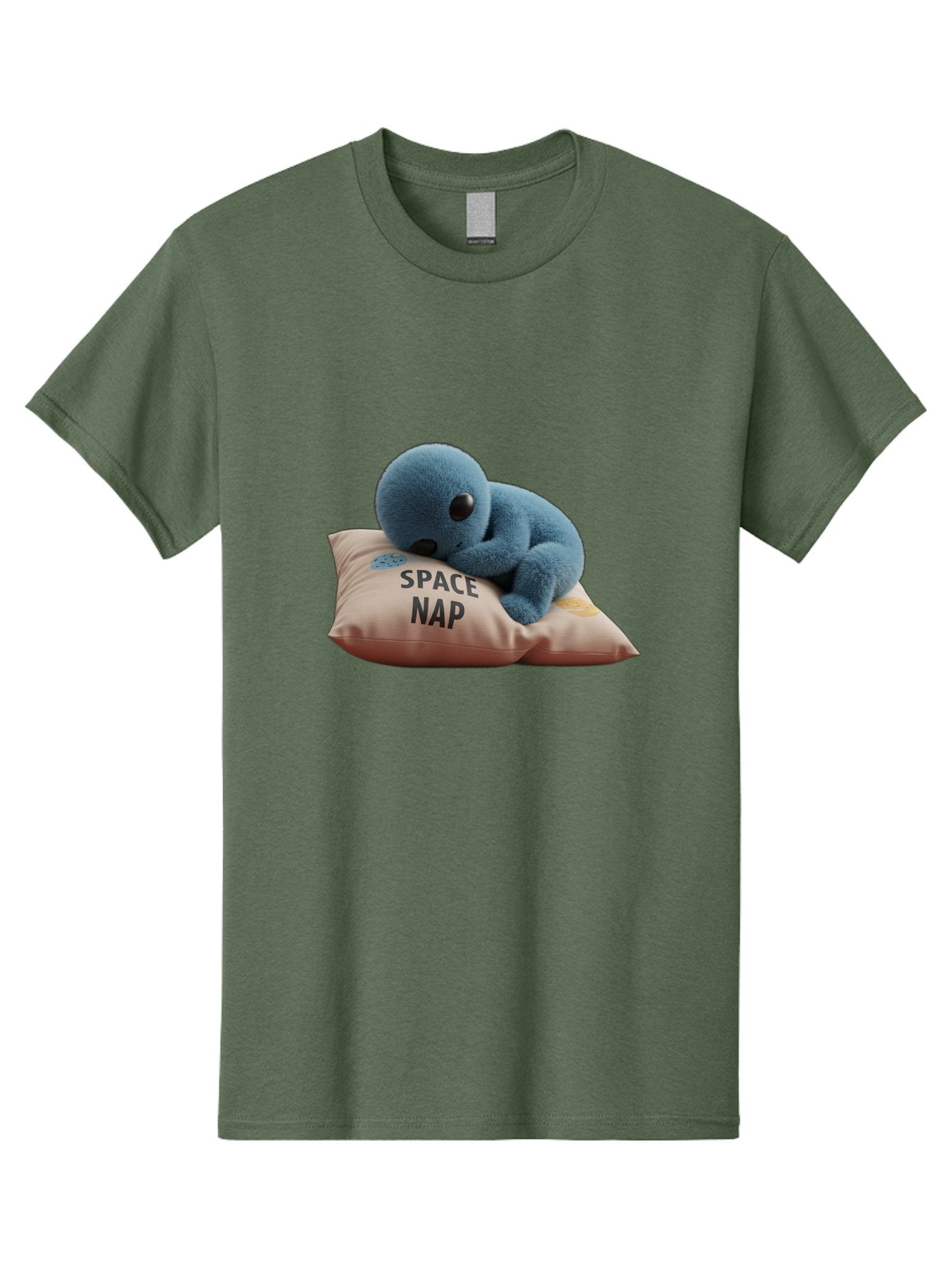 Space-Nap-4 Men'S Graphic Tee, 100% Cotton, Comfortable Casual Summer Wear, Machine Washable, Stuffed Alien, Space Nap, Sleeping On Pillow, Cute Plush Toy, Funny Meme, Cartoon Character, Adorable Creature, Resting In Space, Soft And Cuddly, Bad669 6