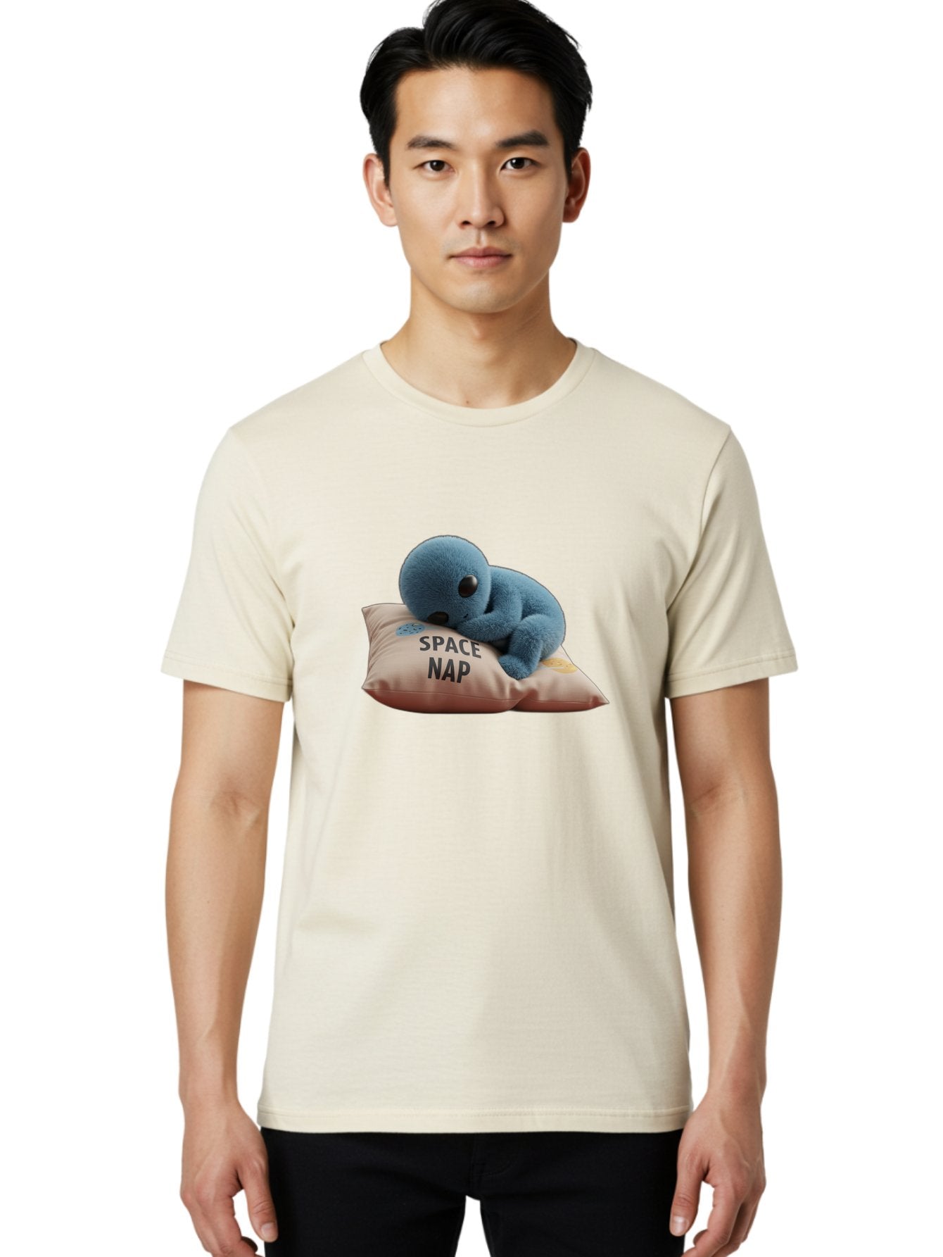 Space-Nap-4 Men'S Graphic Tee, 100% Cotton, Comfortable Casual Summer Wear, Machine Washable, Stuffed Alien, Space Nap, Sleeping On Pillow, Cute Plush Toy, Funny Meme, Cartoon Character, Adorable Creature, Resting In Space, Soft And Cuddly, Bad669 28