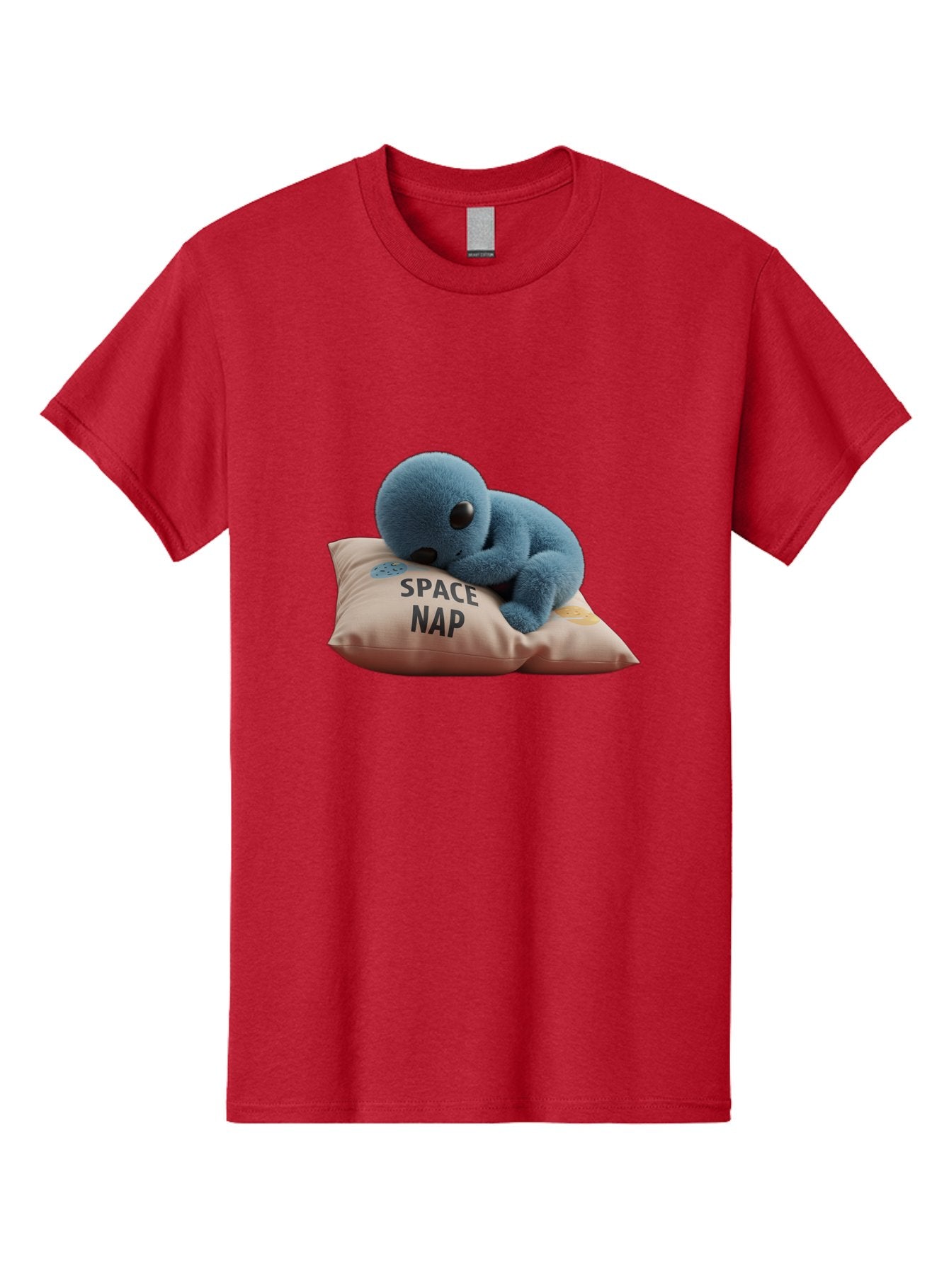 Space-Nap-4 Men'S Graphic Tee, 100% Cotton, Comfortable Casual Summer Wear, Machine Washable, Stuffed Alien, Space Nap, Sleeping On Pillow, Cute Plush Toy, Funny Meme, Cartoon Character, Adorable Creature, Resting In Space, Soft And Cuddly, Bad669 4