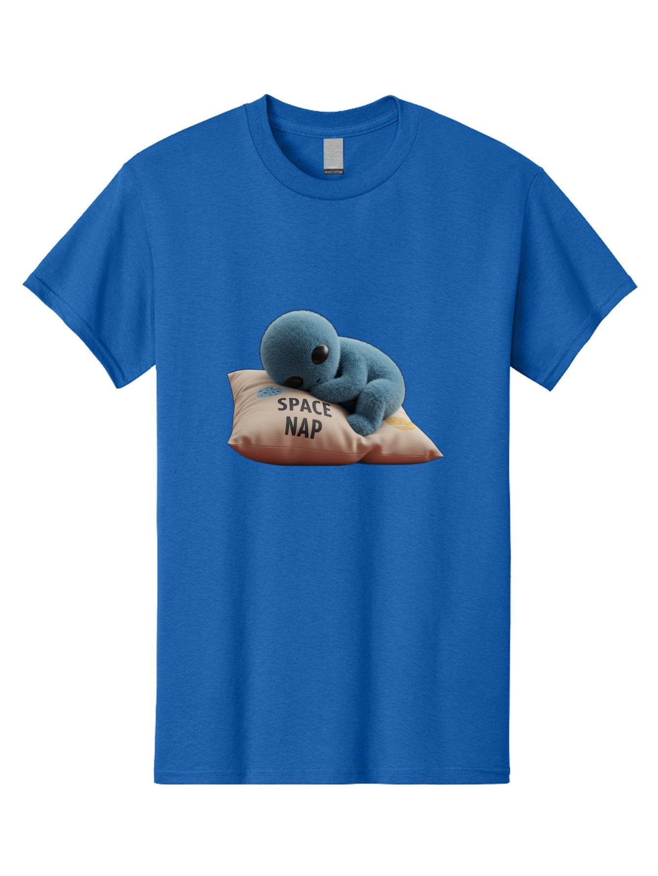 Space-Nap-4 Men'S Graphic Tee, 100% Cotton, Comfortable Casual Summer Wear, Machine Washable, Stuffed Alien, Space Nap, Sleeping On Pillow, Cute Plush Toy, Funny Meme, Cartoon Character, Adorable Creature, Resting In Space, Soft And Cuddly, Bad669