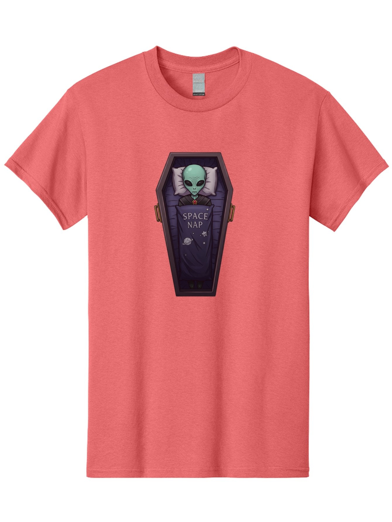 Space-Nap-6 Men'S Graphic Tee, 100% Cotton, Comfortable Casual Summer Wear, Machine Washable, Alien Sleeping, Coffin Bed, Space Nap, Extraterrestrial Rest, Celestial Slumber, Science Fiction Humor, Quirky Illustration Bad671 6