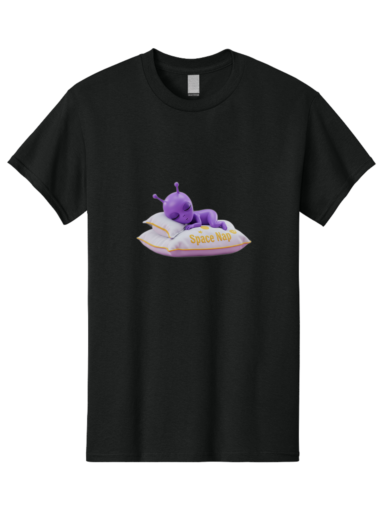 Space-Nap Men'S Graphic Tee, 100% Cotton, Comfortable Casual Summer Wear, Machine Washable, Purple Alien Sleeping On Pillow, Space Nap, Cartoon Character, 3D Illustration, Funny Alien, Resting In Space, Cute Extraterrestrial, Bad673 6