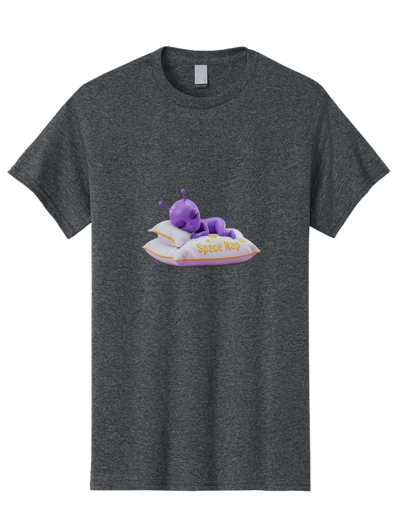 Space-Nap Men'S Graphic Tee, 100% Cotton, Comfortable Casual Summer Wear, Machine Washable, Purple Alien Sleeping On Pillow, Space Nap, Cartoon Character, 3D Illustration, Funny Alien, Resting In Space, Cute Extraterrestrial, Bad673 9